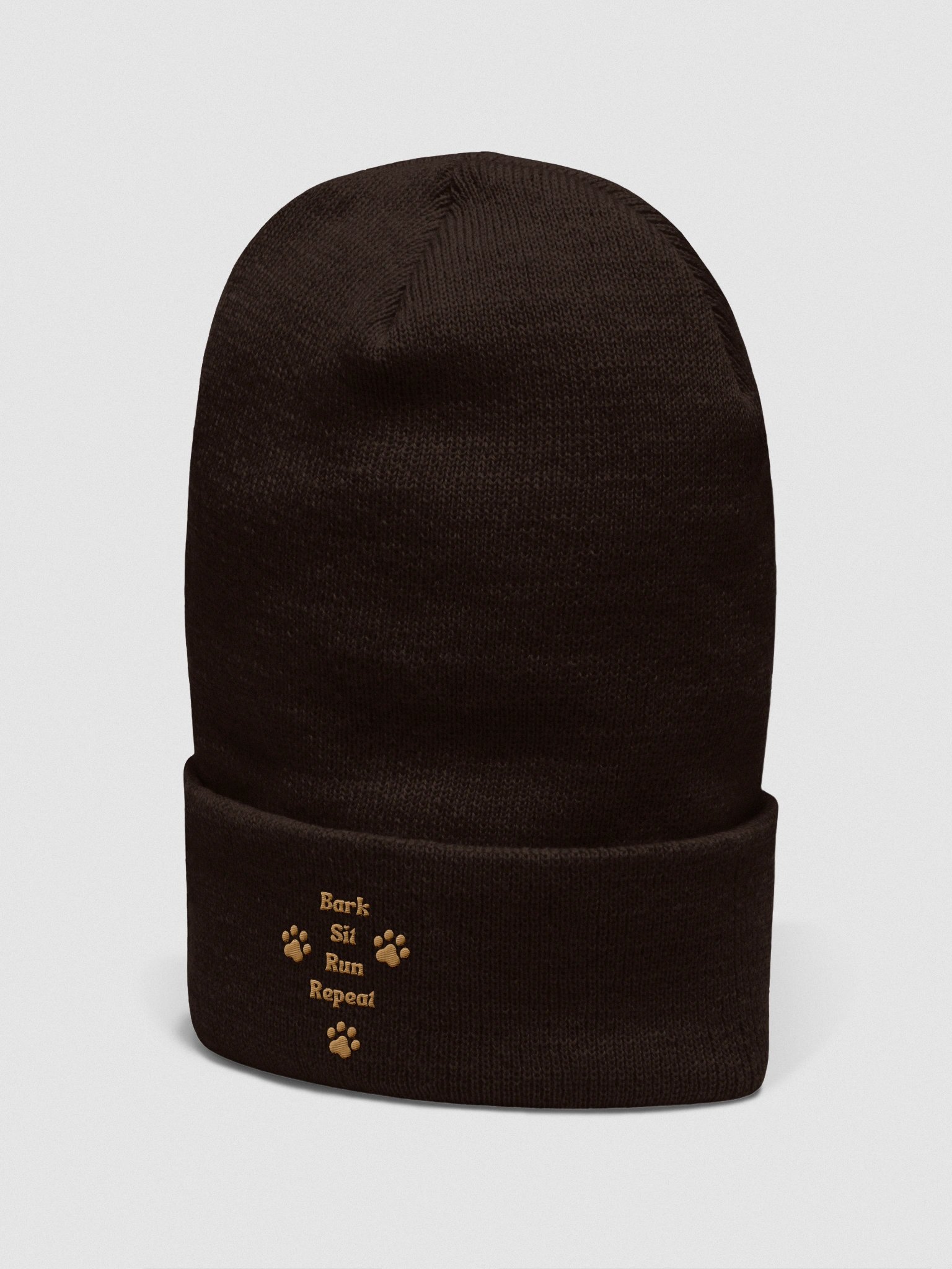 Dogs Life Bark Sit Run Repeat Hat Beanie - Embroidered product image (5)