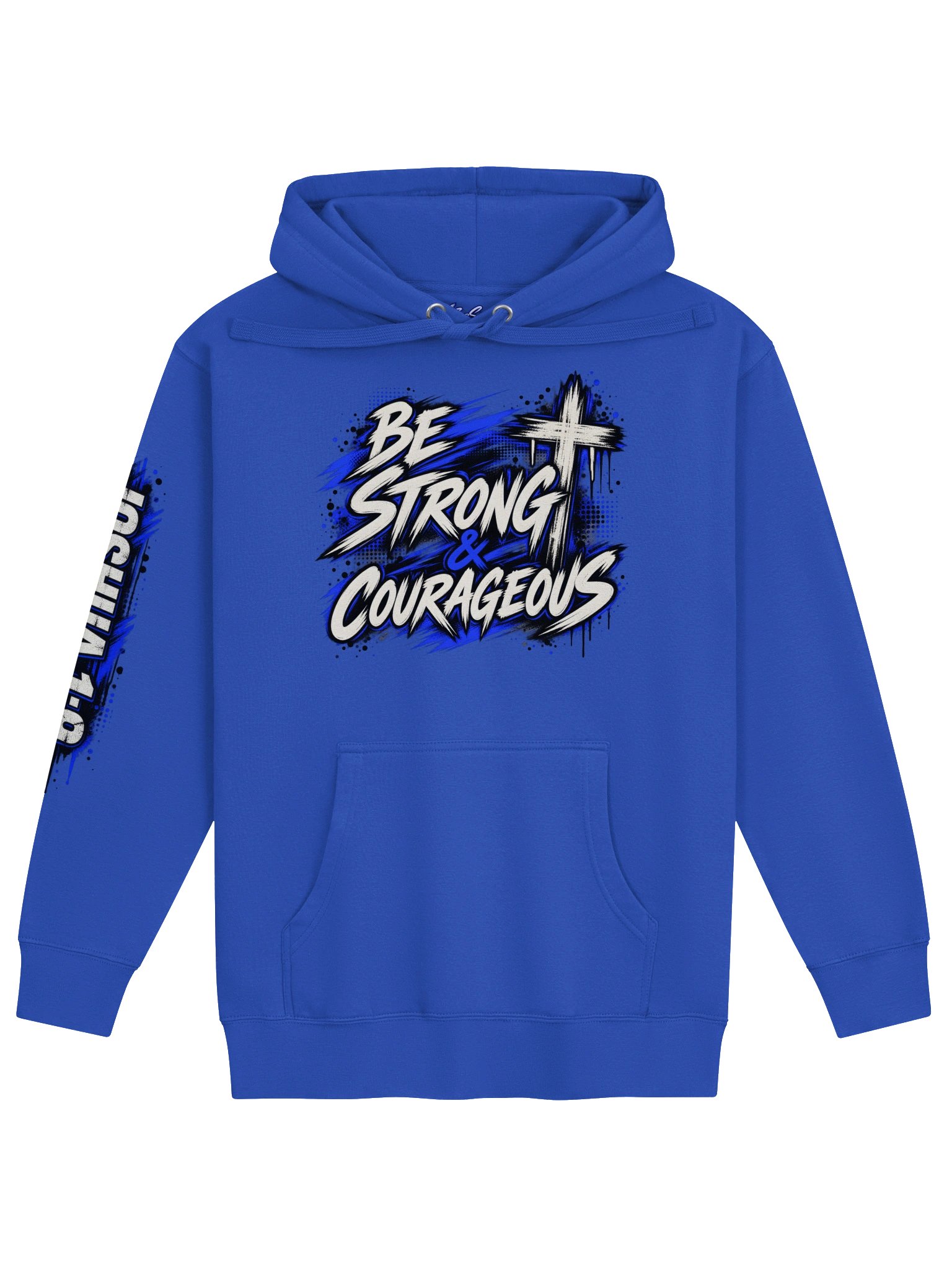 “Be Strong & Courageous” — Joshua 1:9 Faith Hoodie product image (1)