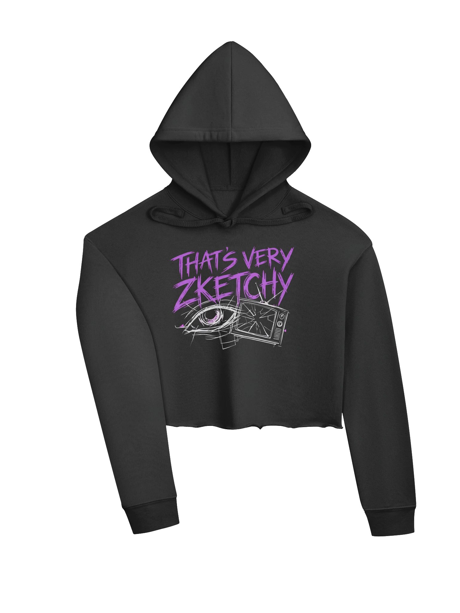 Glitch Vision Women's Fleece Crop Hoodie product image (3)