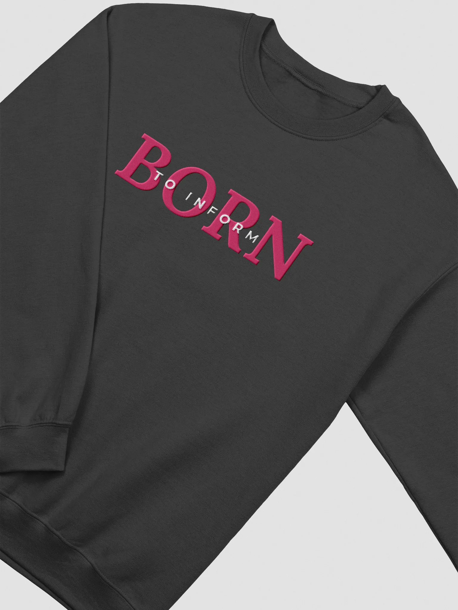 Born to Inform Manifestor Embroidered Sweatshirt (Pink) product image (5)
