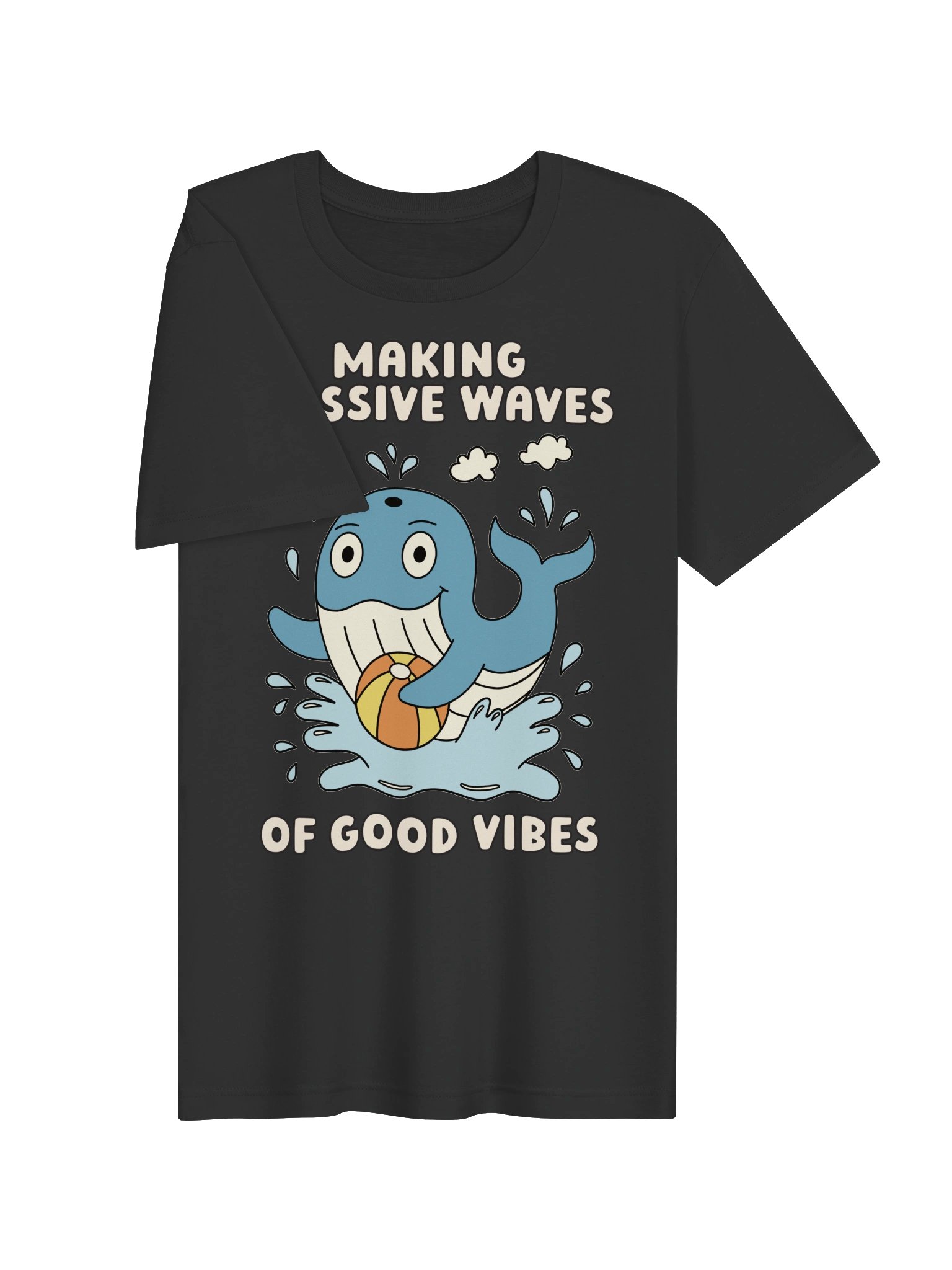 Making Massive Waves of Good Vibes Cute Silly Funny Whale Unisex T-shirt product image (2)