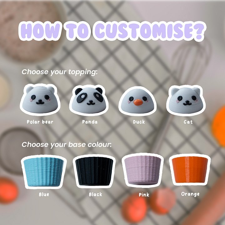 cupcake clicky keychain product image (2)