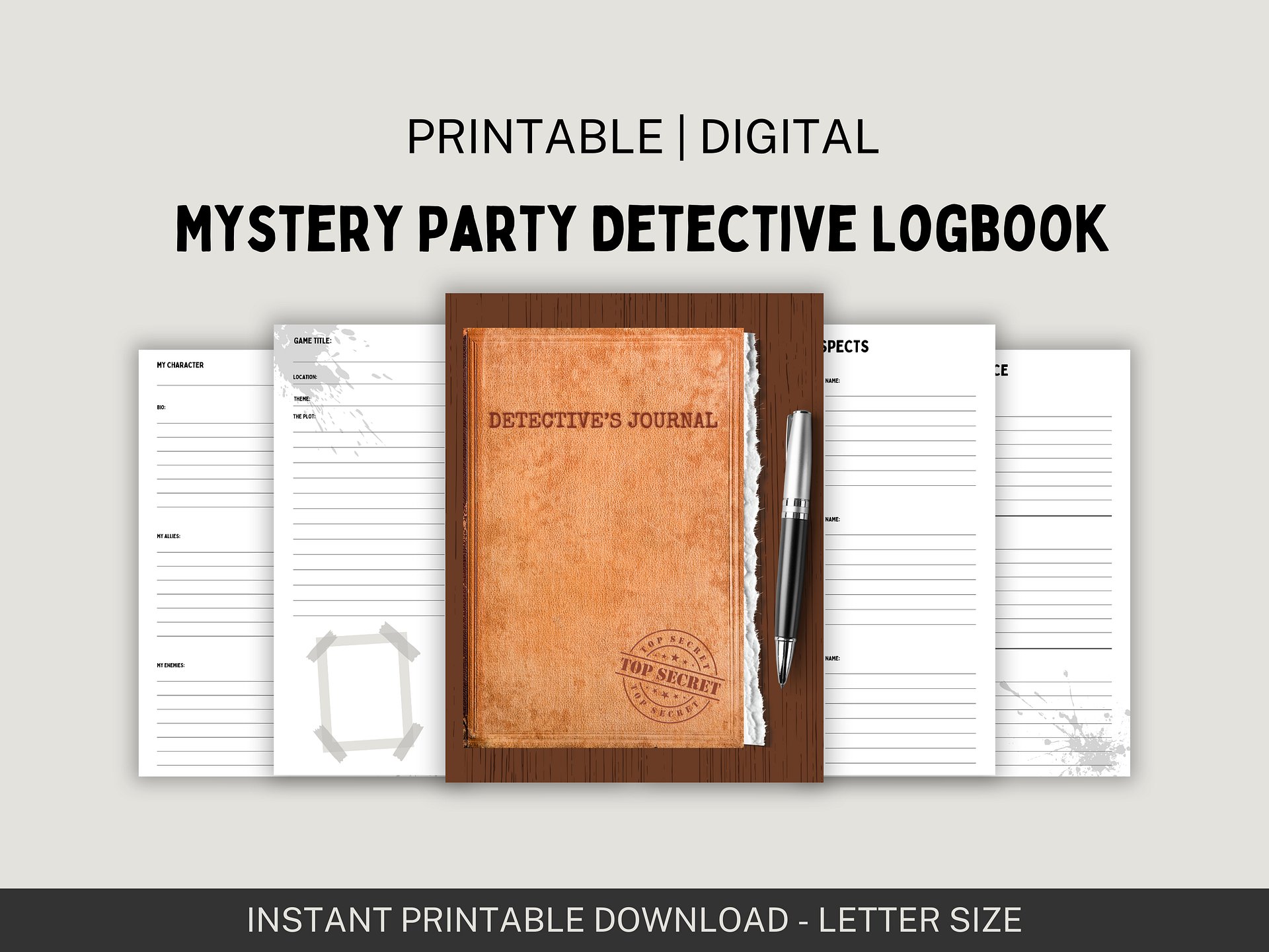 Digital Mystery Party Detective Logbook product image (1)