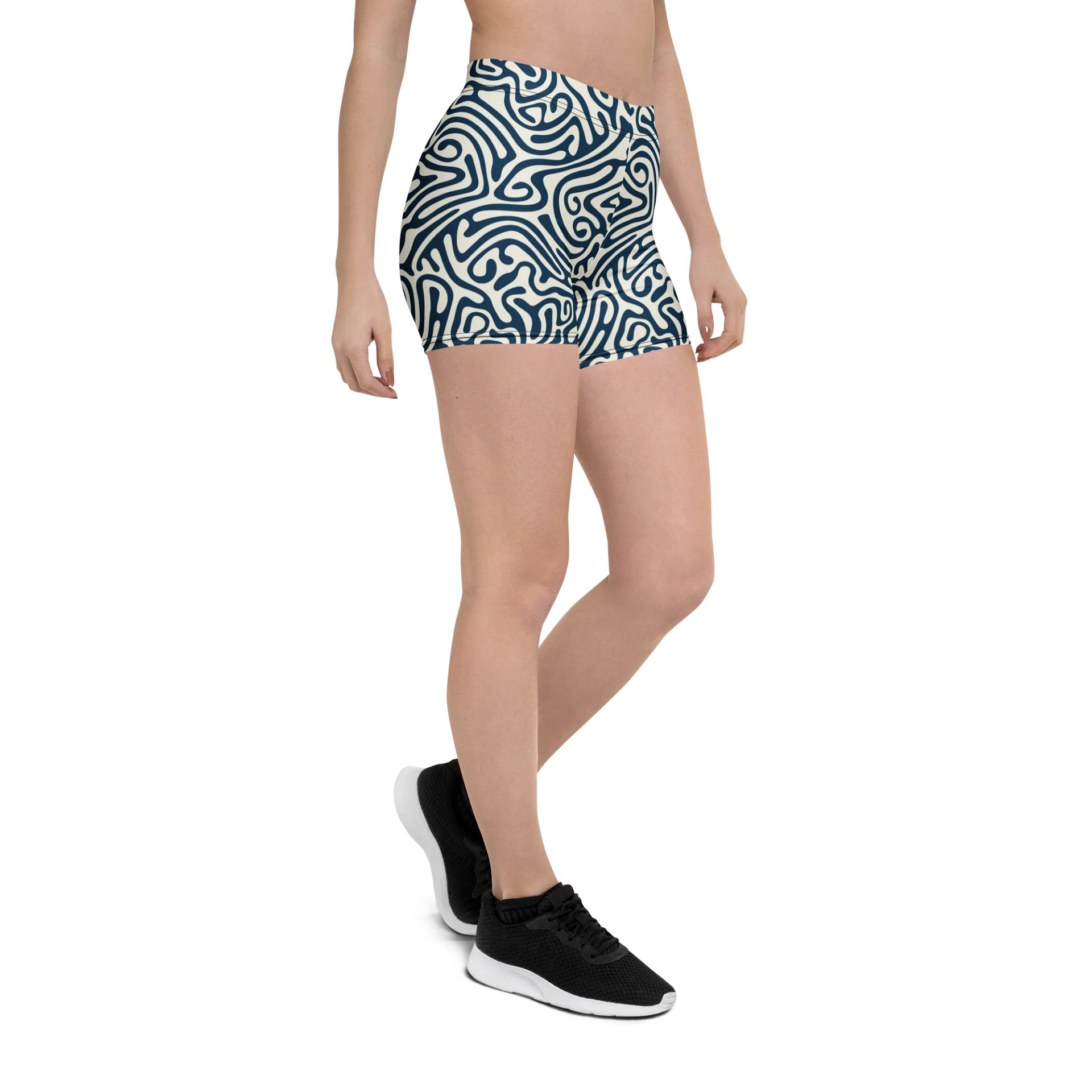Abstract Wavy Lines: All-Over Print Shorts for Unique Style product image (6)
