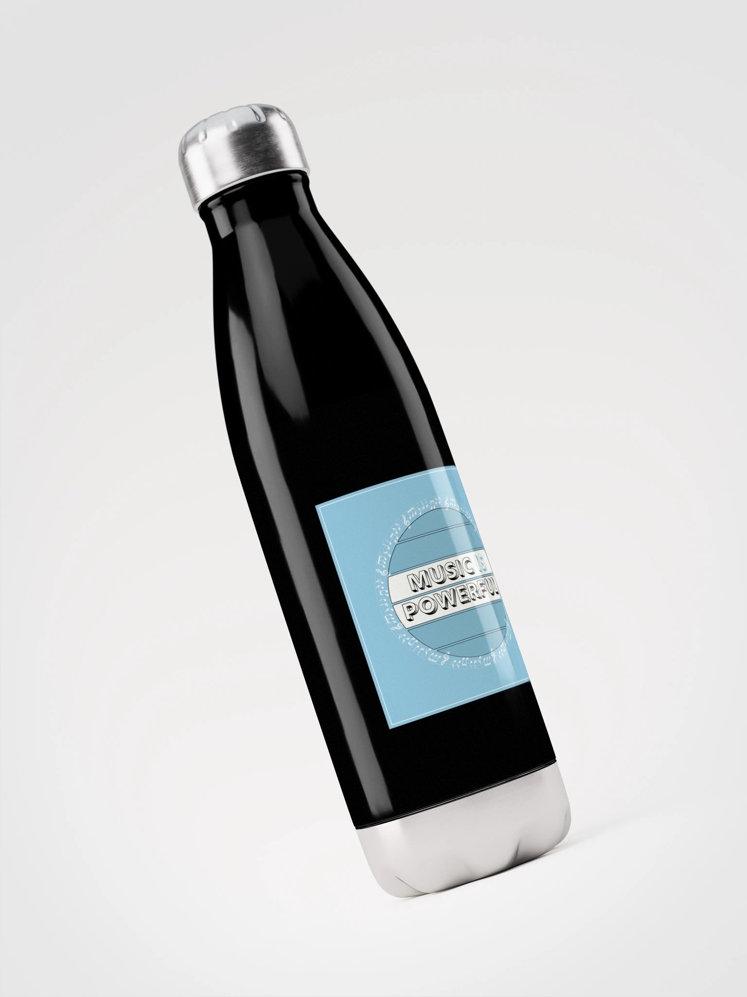 MUSIC IS POWERFUL Steel Water Bottle product image (3)
