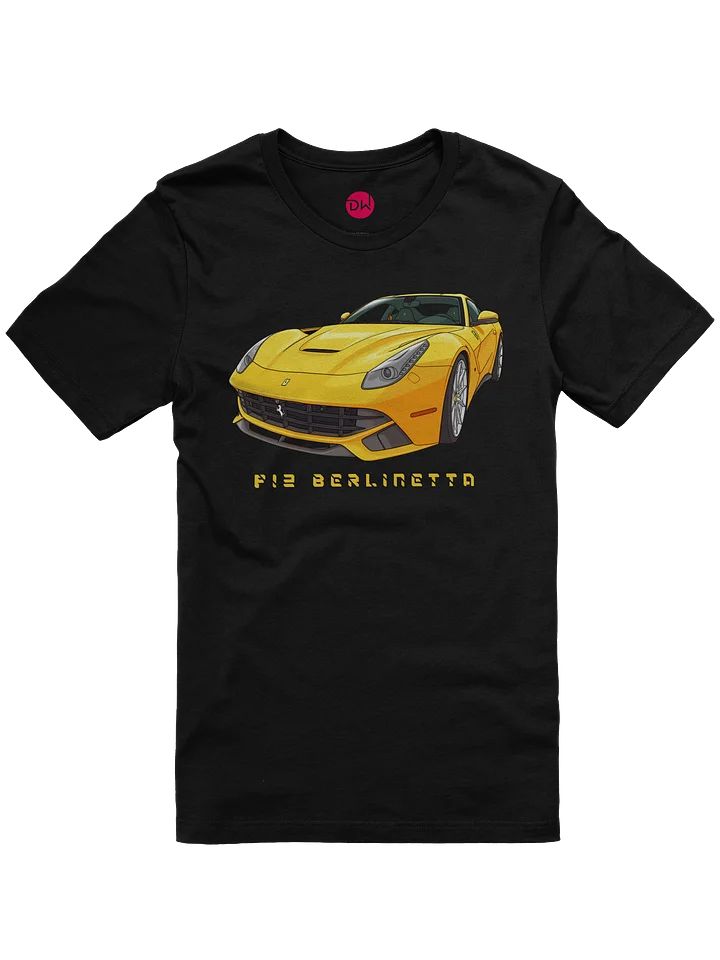 Yellow Ferrari F12 Berlinetta Shirt (Retro, Sketch, Silhouette) product image (4)