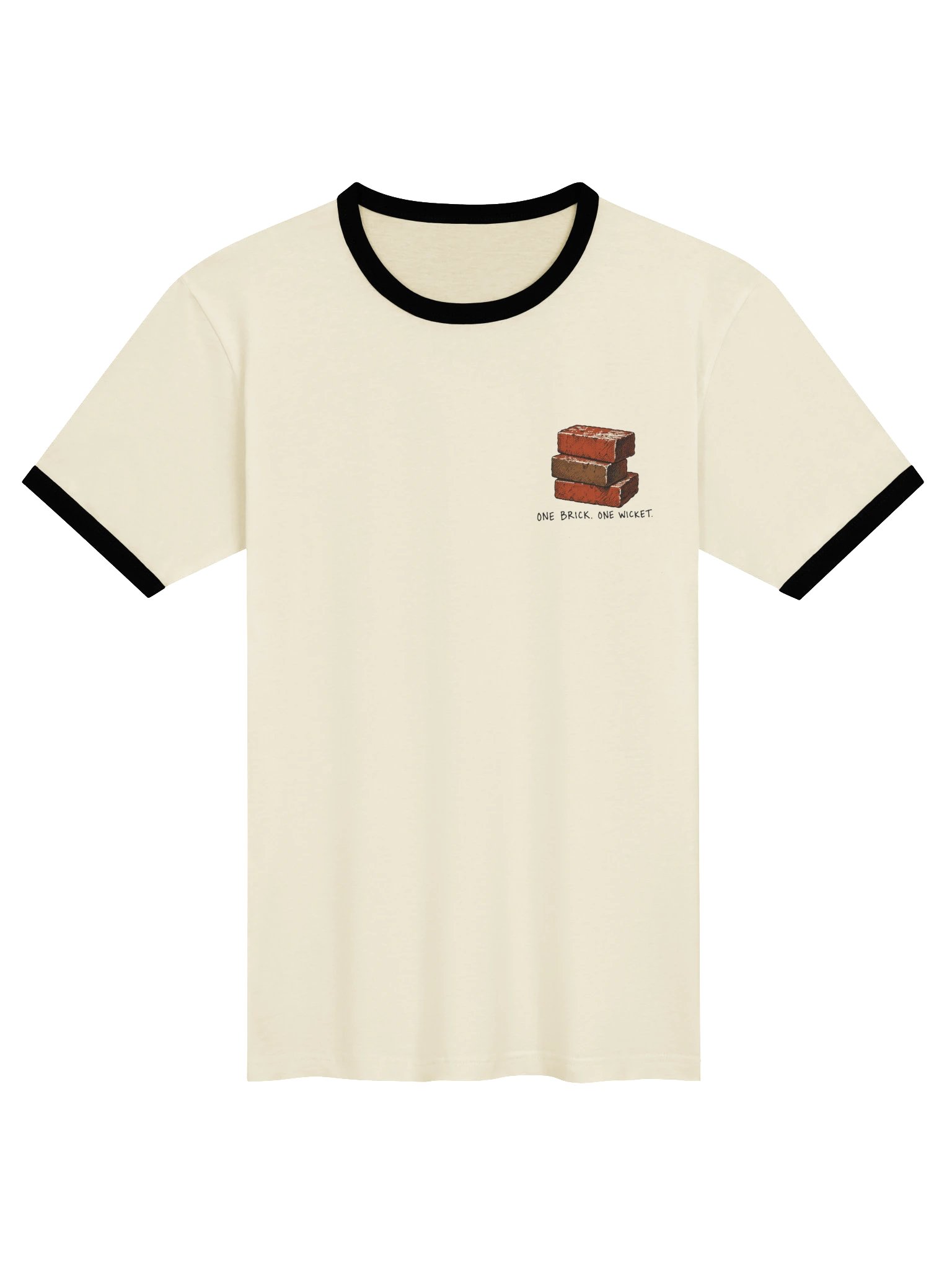One Brick · One Wicket · Whole Childhood (Ringer Tee, Front and Back) product image (1)