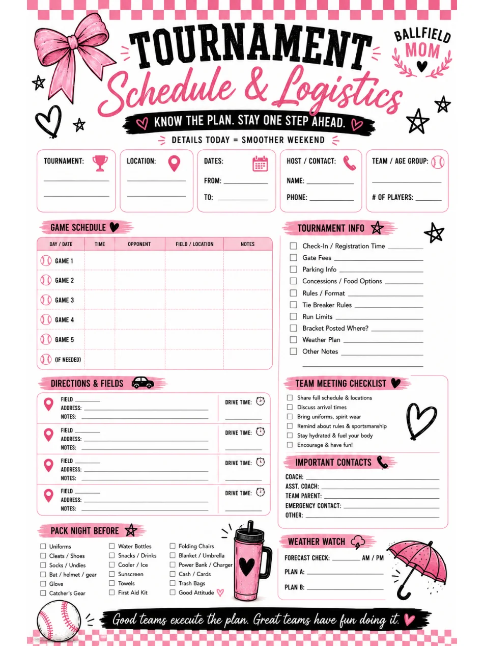 Game Day Planning Bundle | Printable PDF product image (2)