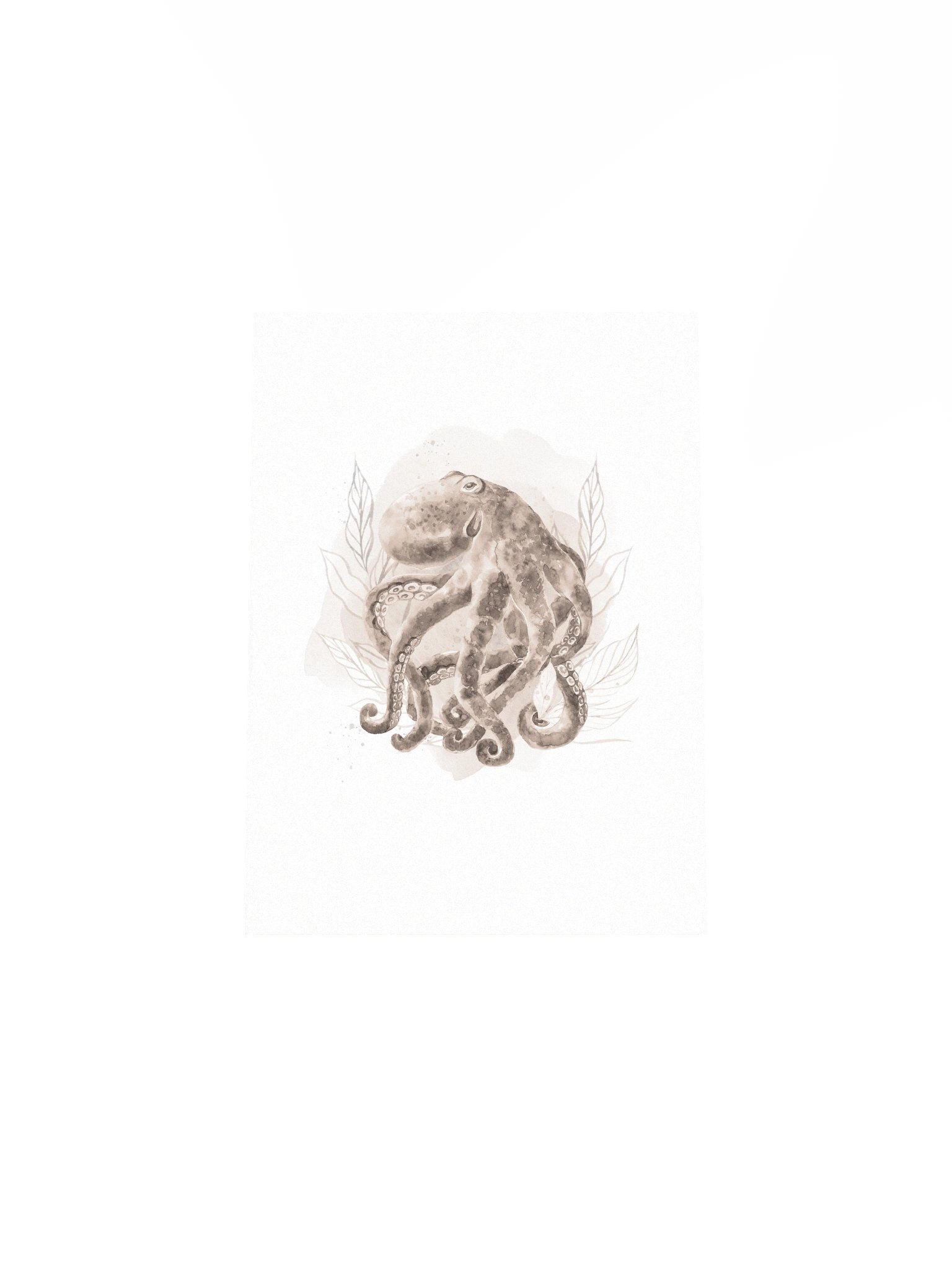 Inky Octopus Sepia Toned Print product image (6)