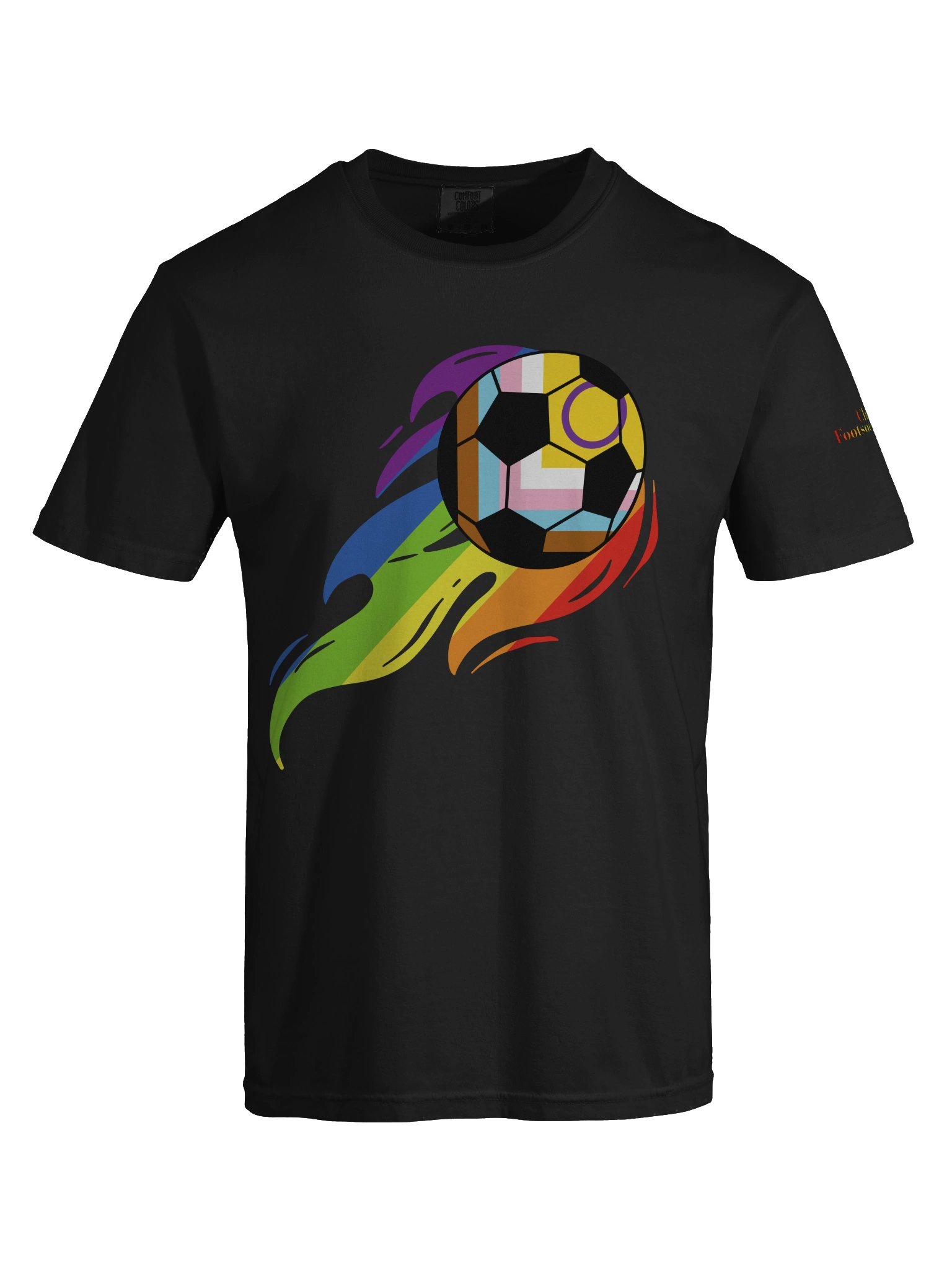 Pride Flaming Soccer Ball Comfort Tee product image (5)