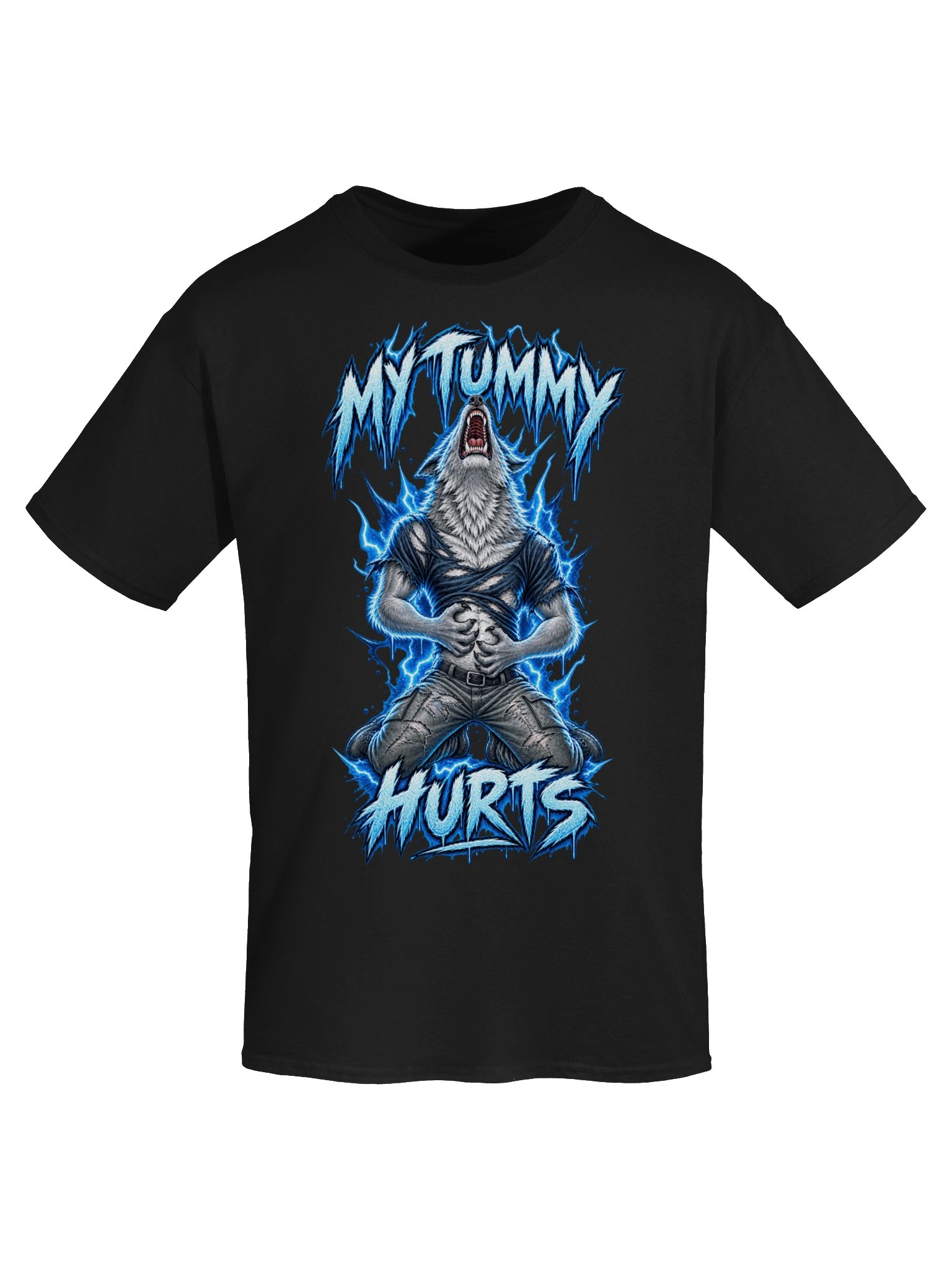 My Tummy Hurts Alpha Wolf Meme T-Shirt, Funny Bootleg Graphic Tee, Ironic Meme Shirt, Gamer Girl Boys Gift product image (5)