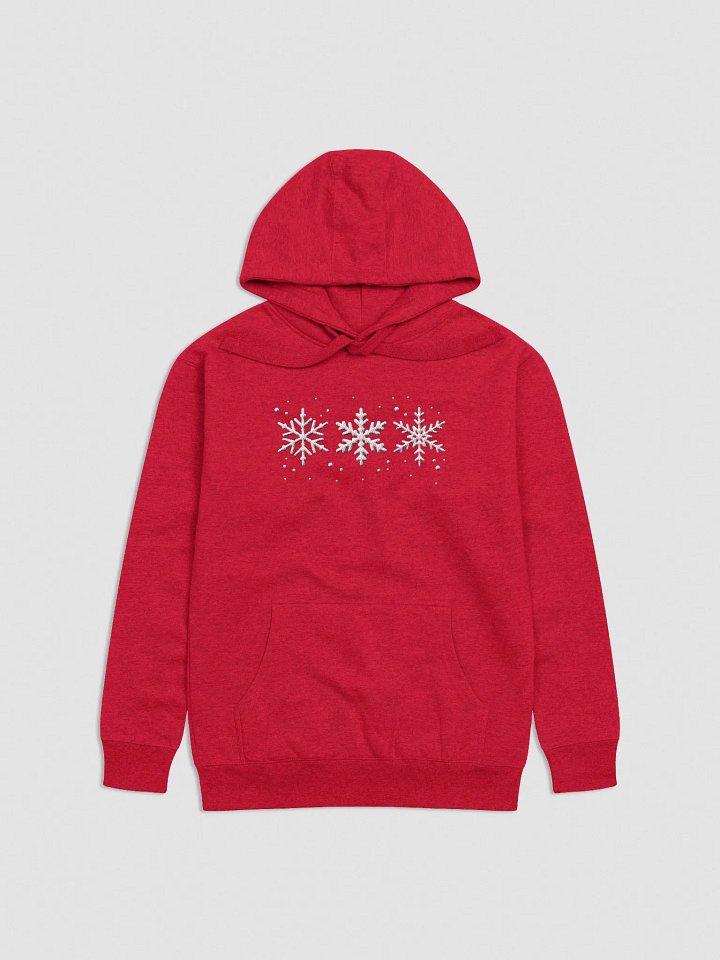 White Snowflakes Embroidered Premium Hoodie product image (1)