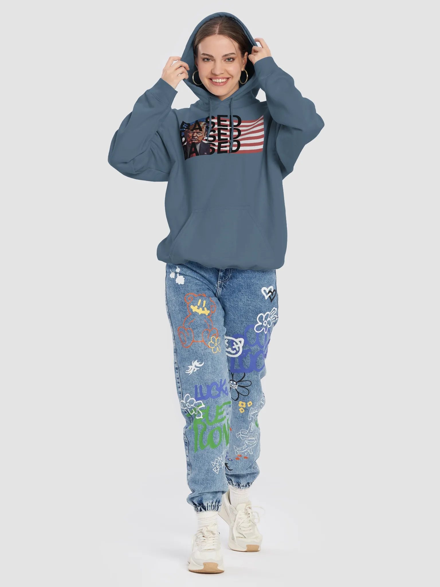 BASED American Flag Mugshot + Bold Letters ~Sweater 2~ product image (8)