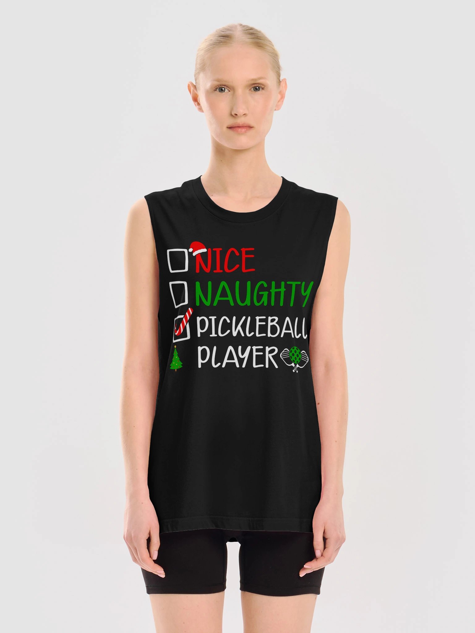 Nice Naughty Pickleball Player Tank Top – Christmas Pickleball Tank Topv product image (3)