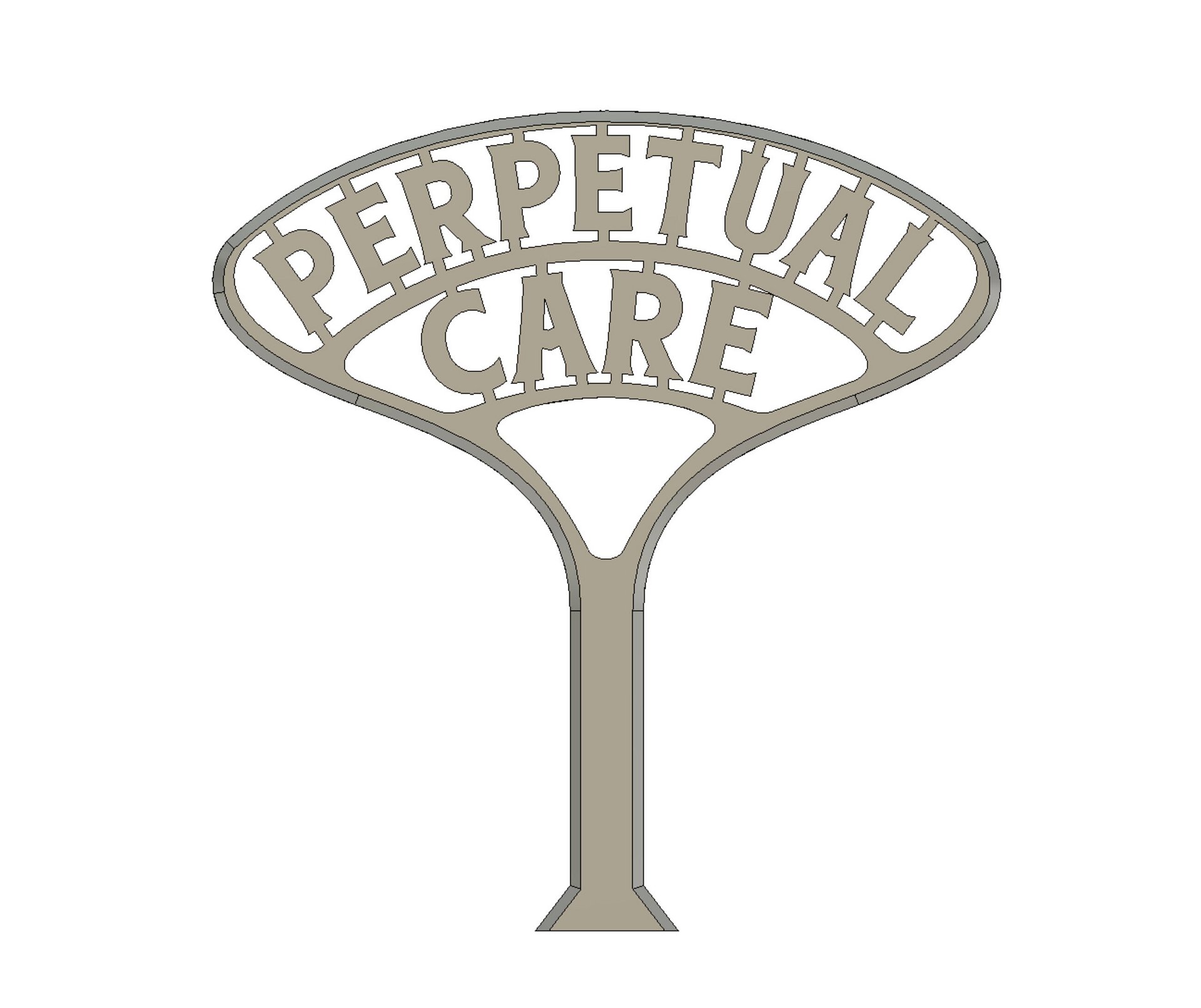 Halloween Cemetery Perpetual Care Grave Marker 3D Model product image (1)
