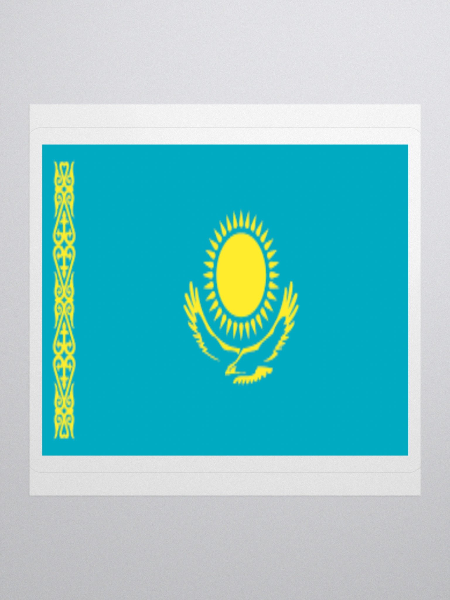Kazakhstan Flag Sticker | Sun and Eagle Design | Durable Vinyl | 3 Sizes product image (1)