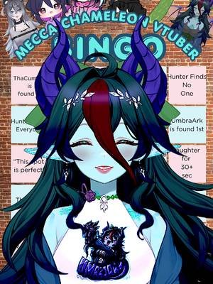 Join me this Friday July 17 at 8 PM CST for my FIRST EVER Bingo Night Stream playing Mecca Chameleon with @tha_cucumber @skullriderninja @banaenaenae @lizlobotomy @ZouultheAssimilated Grab a bingo card from the pinned chat or my Discord and play along!!!! #streamer #vtuber #umbraark #meccachameleon #bingo