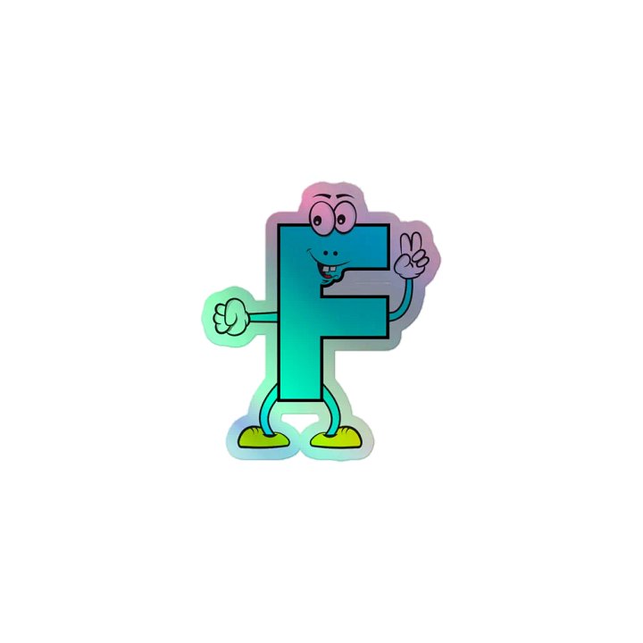 F Holographic Cartoon Character Sticker product image (1)