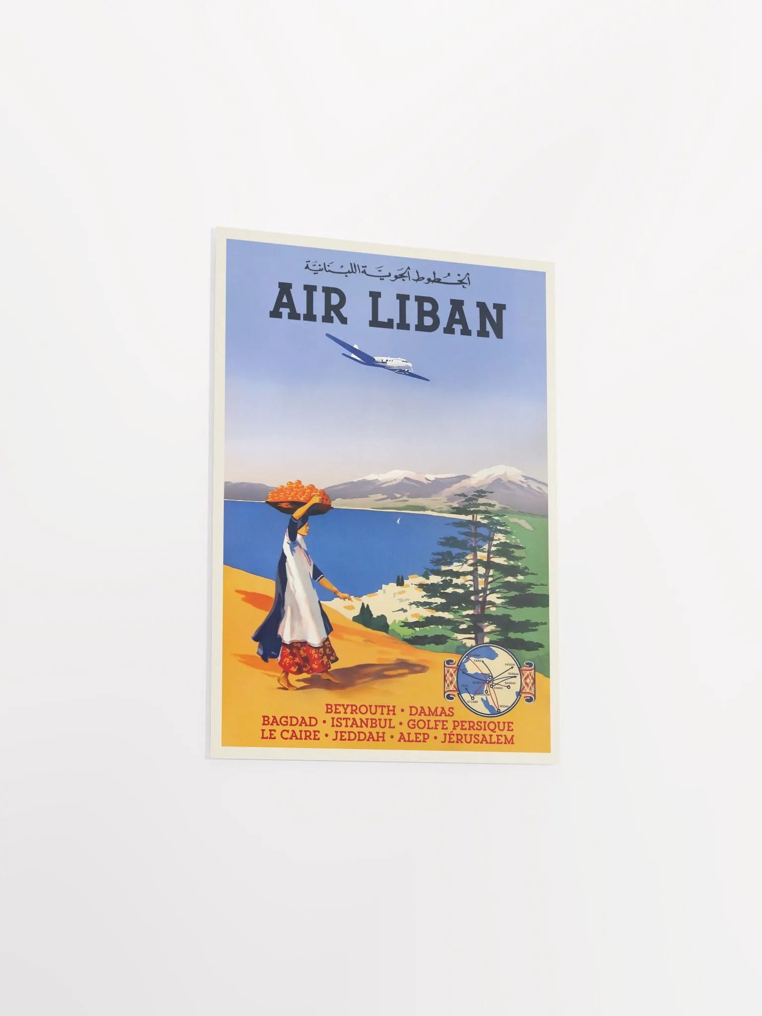 Air Lebanon/Air Liban, Lebanon, Beirut, 1950s — retro vintage travel poster product image (8)