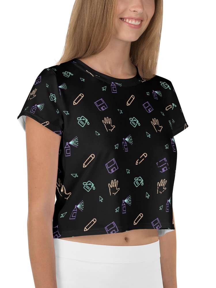 Computer Lab pattern crop tee product image (2)
