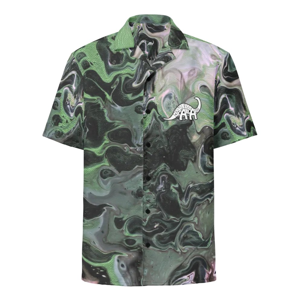 Metallic Green Fluid Acrylic Buttoned Shirt product image (1)