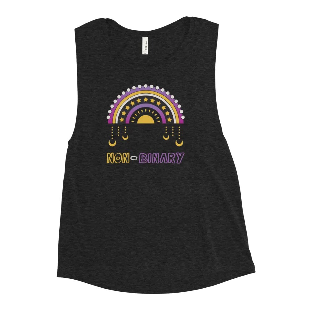 Non-Binary Rainbow Fitted Muscle Tank product image (2)