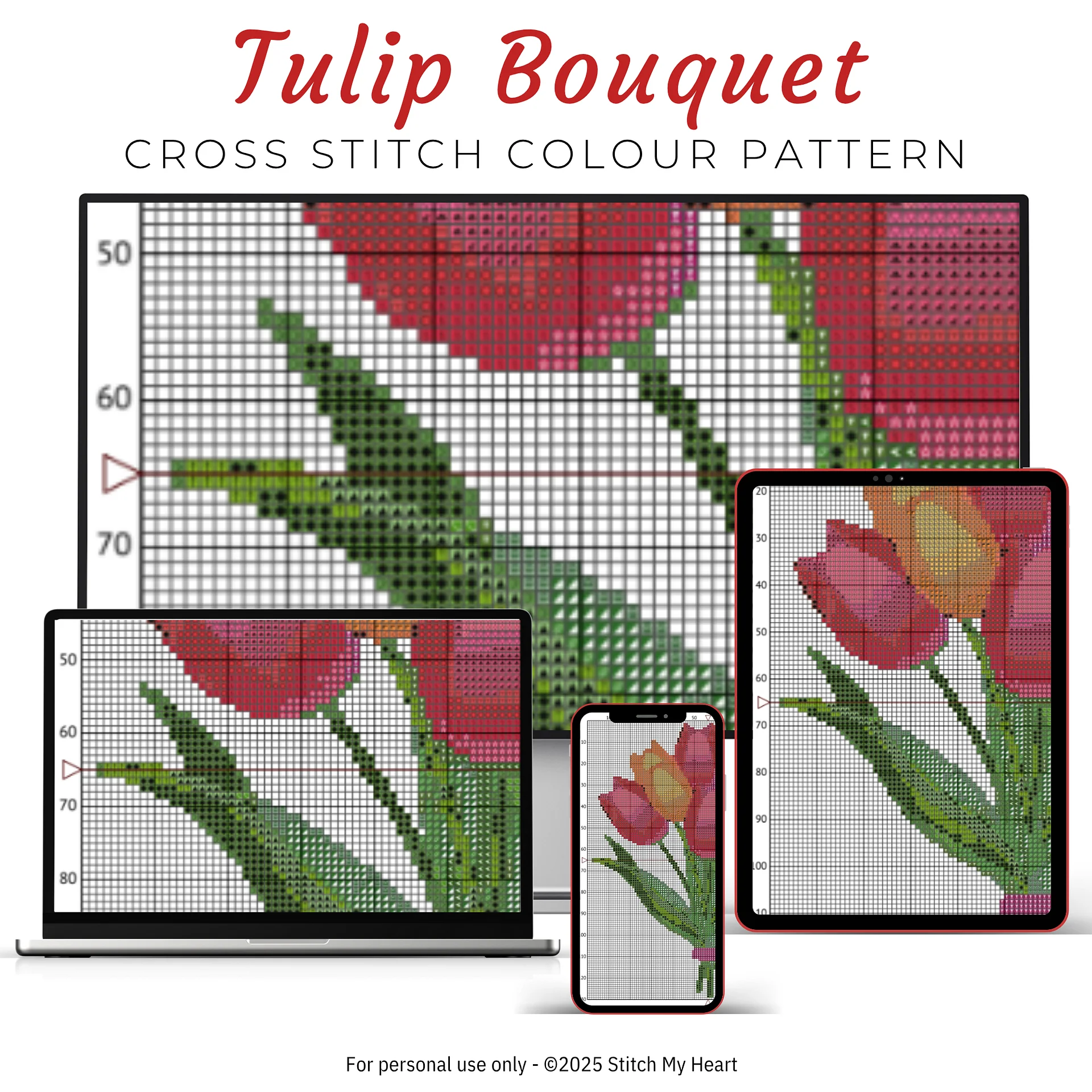 Tulip Bouquet Cross Stitch Pattern product image (3)