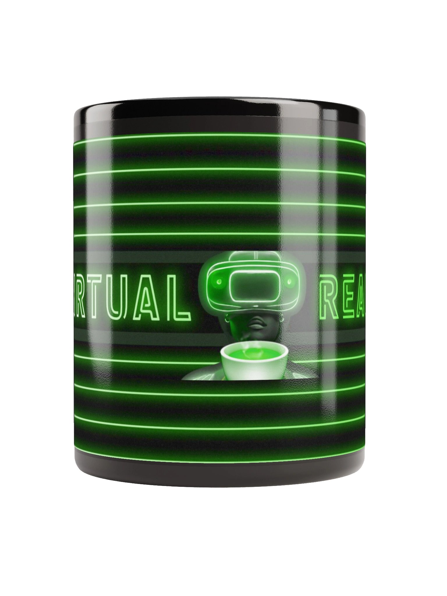 VIRTUAL REALITEA Black Glossy Mug product image (2)