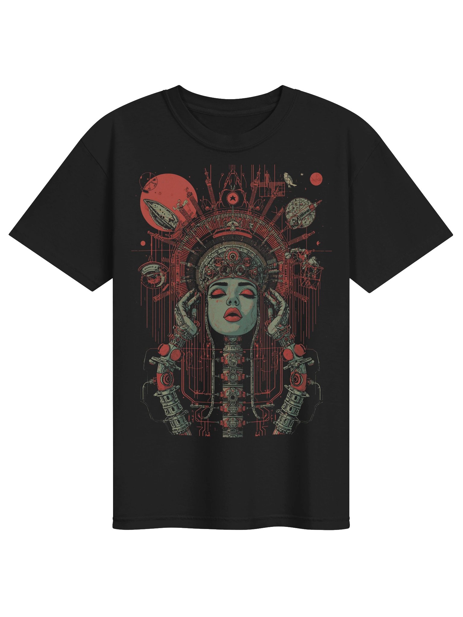 Retro Futurist Cyborg Muse Heavyweight T-Shirt product image (1)