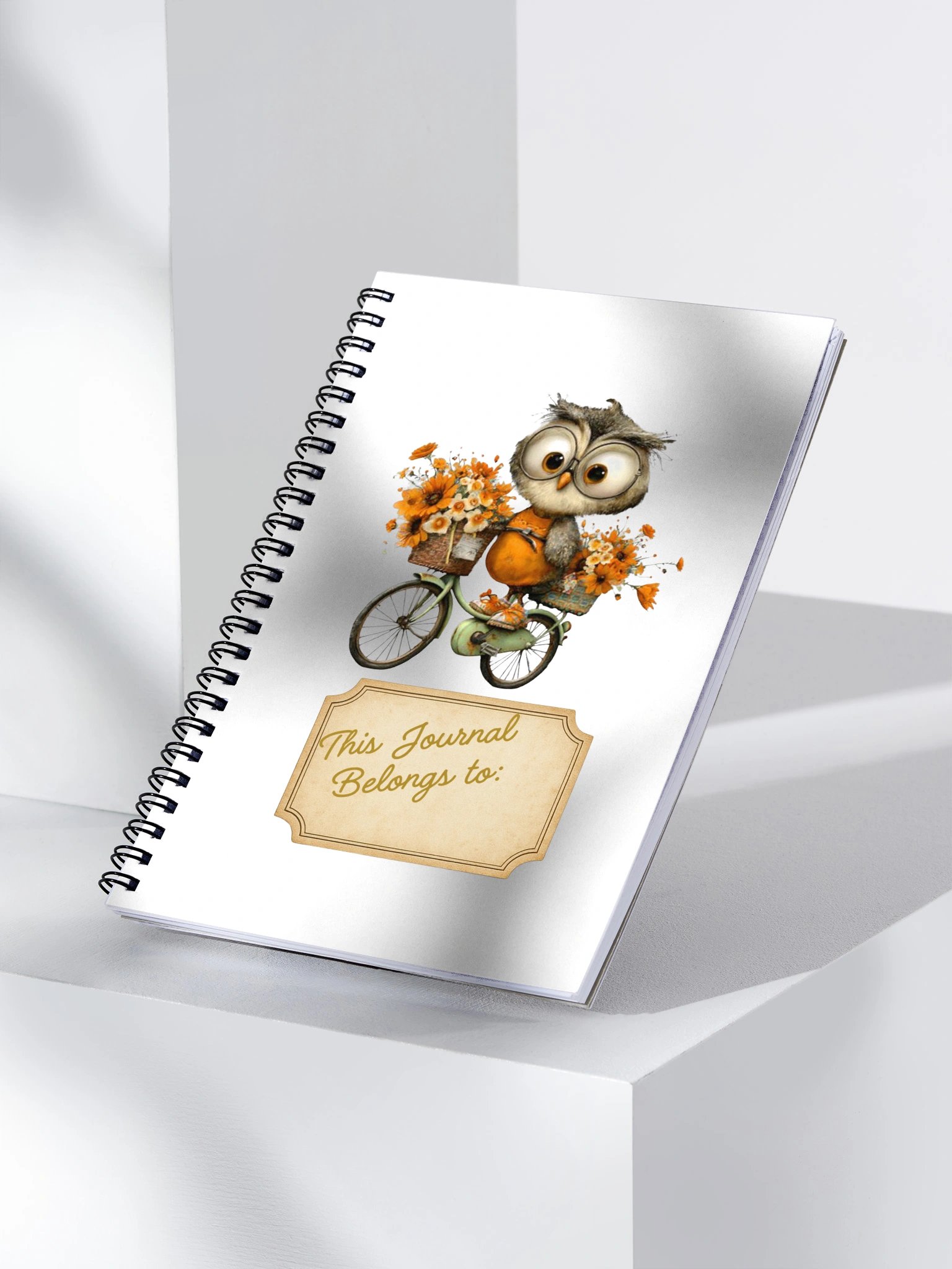 Autumn Owl Bicycle Spiral Journal product image (3)
