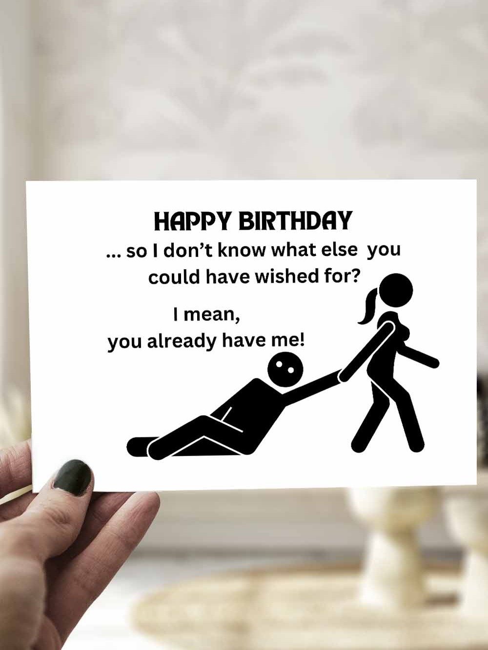 Funny Boyfriend Birthday Card Minimalist Design product image (1)