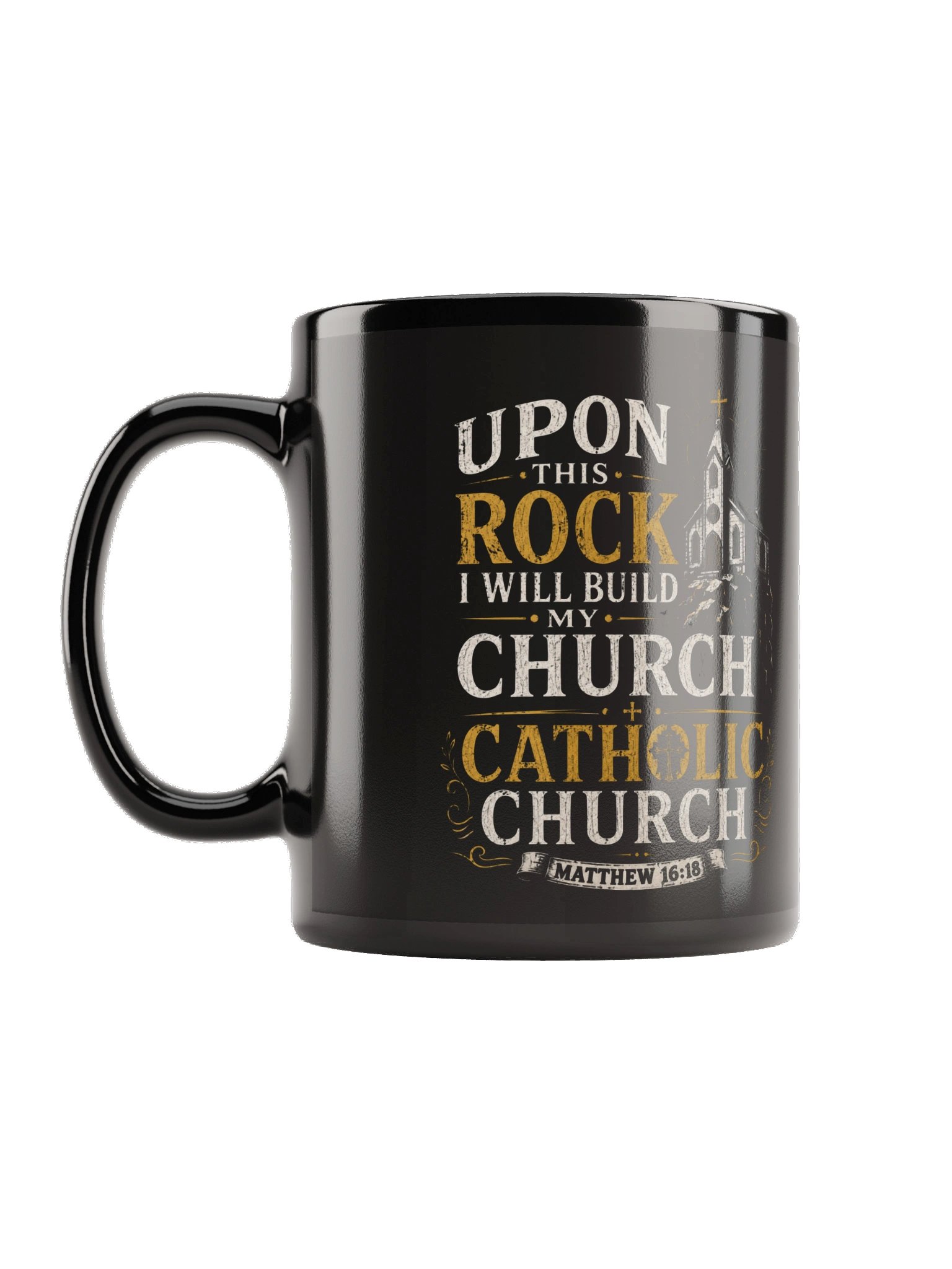 Upon This Rock I Will Build My Church Catholic Mug – Matthew 16:18 Scripture Coffee Cup – Christian Faith Gift – Kingdom Life Co. product image (2)