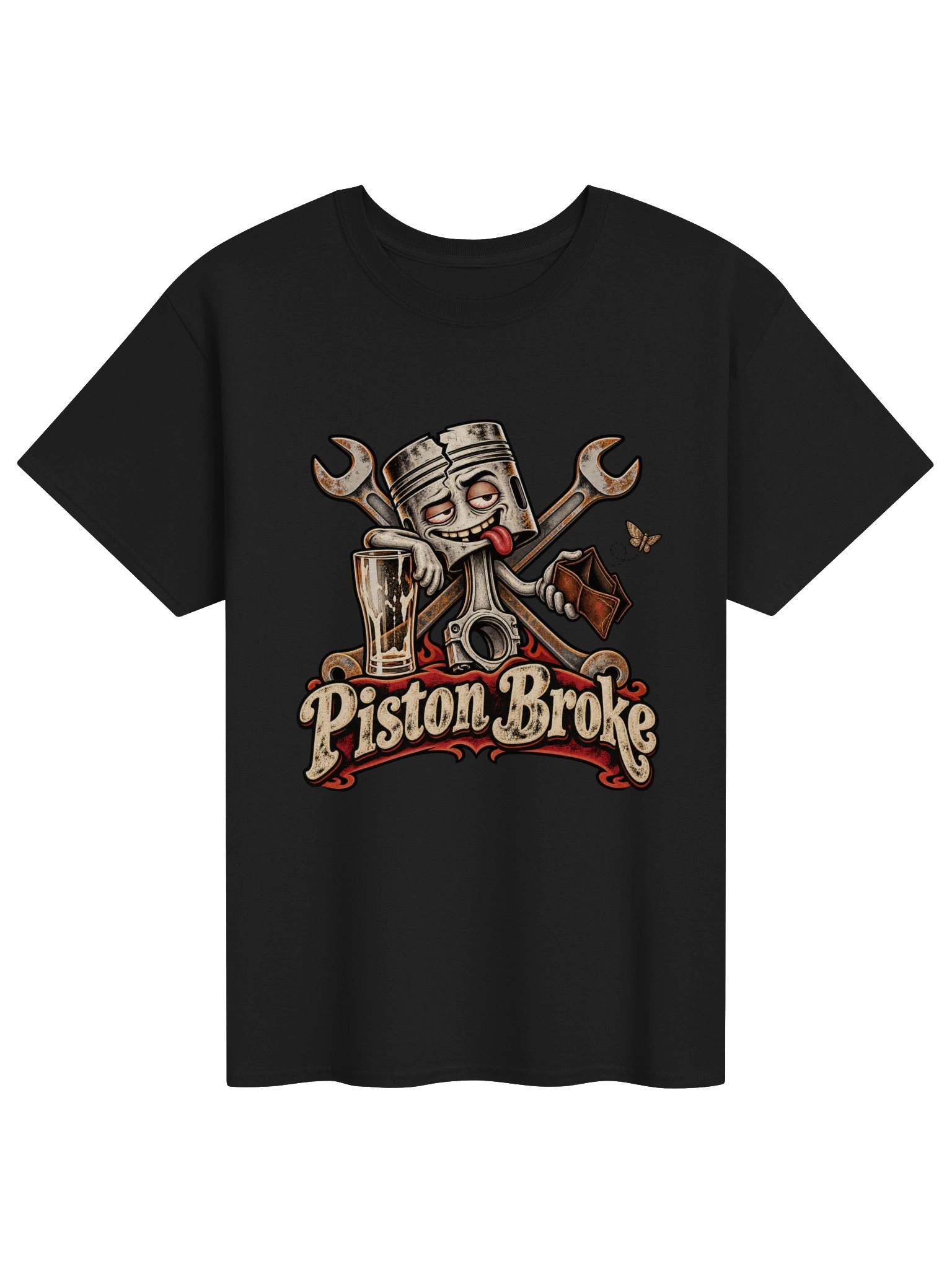 Piston Broke Funny Mechanic & Biker T-Shirt product image (1)