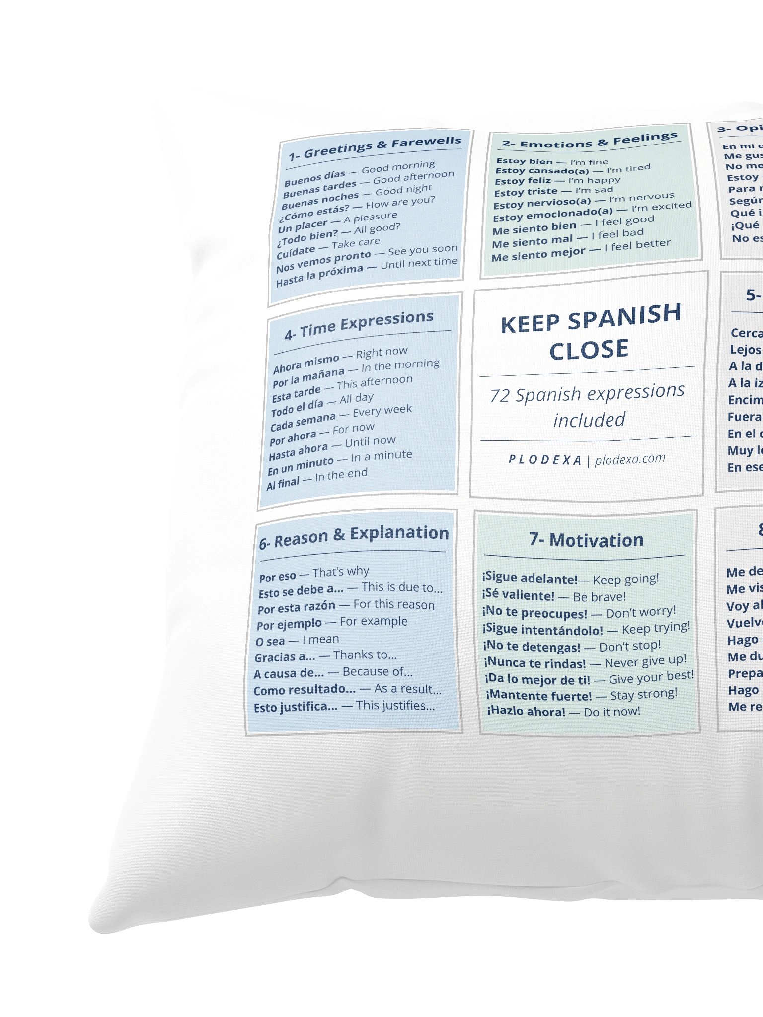 Keep Spanish Close: 72 Spanish Expressions Pillow product image (3)