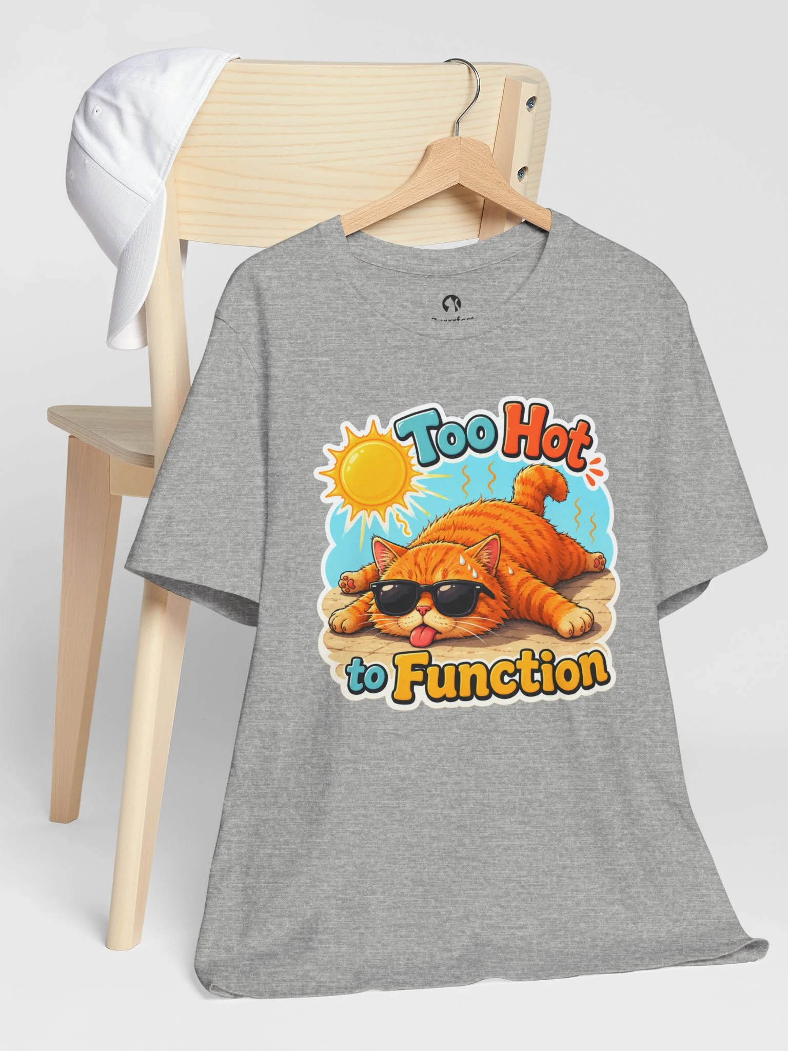 To Hot to Function Orange Cat Unisex Tee product image (1)