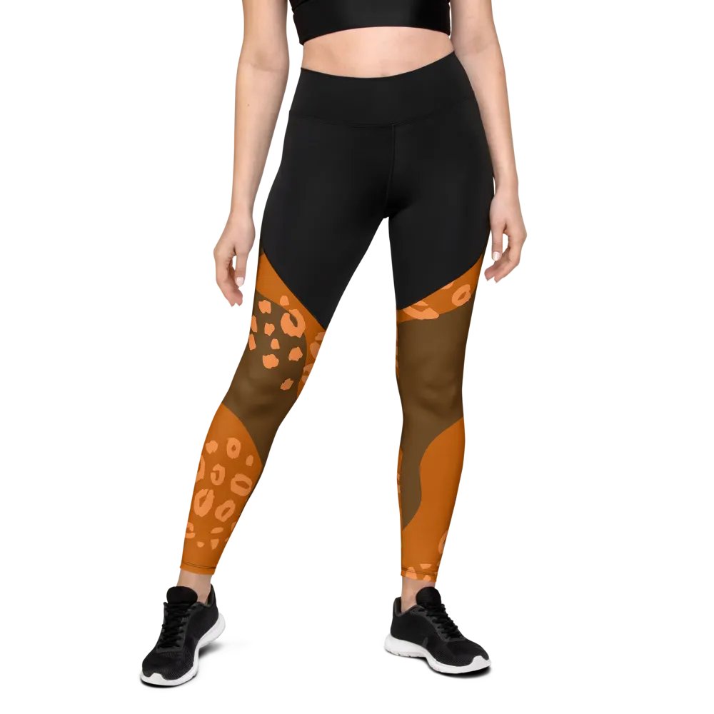 Orange Safari Chic Compression Leggings product image (4)