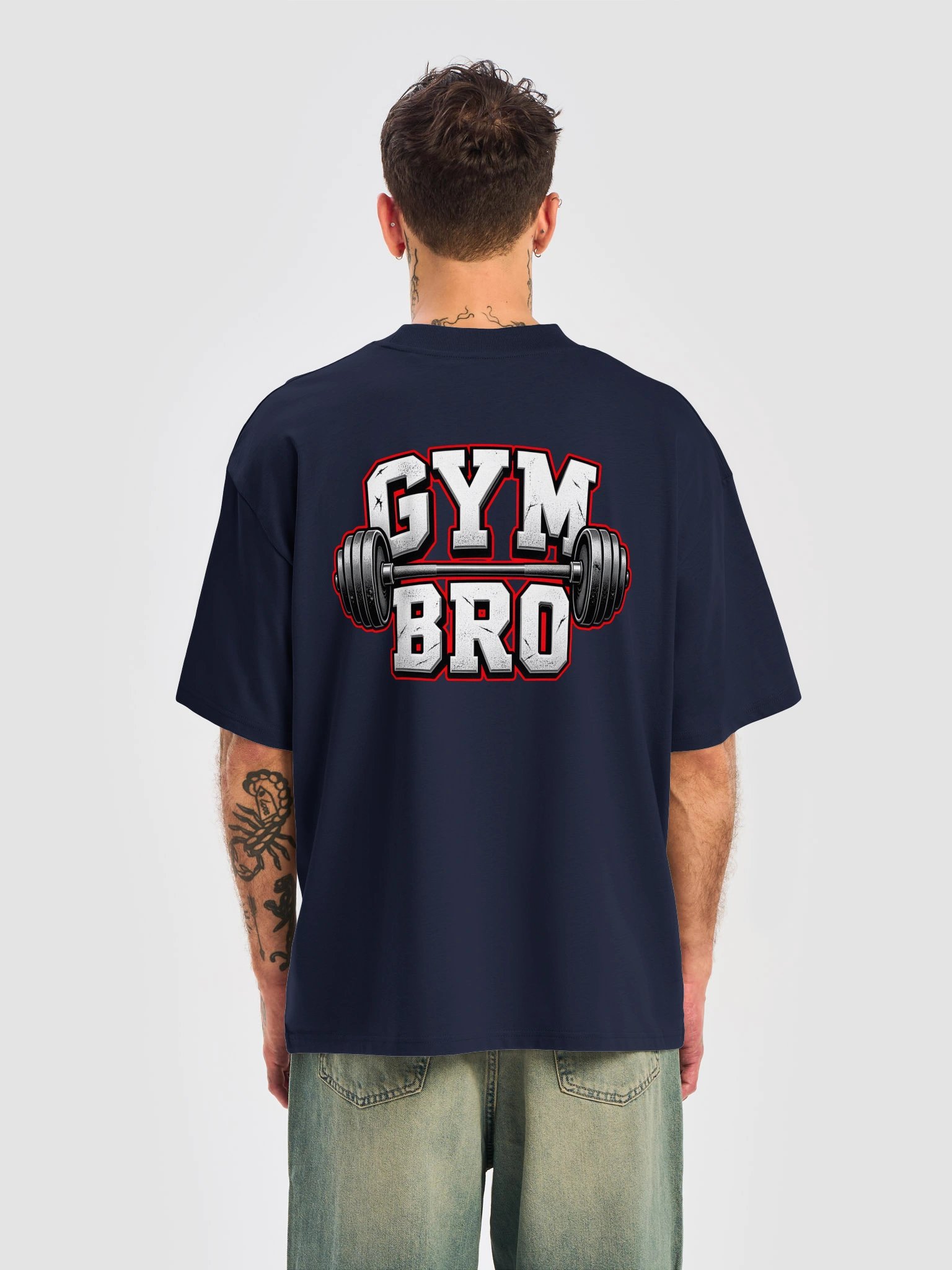 GYM BRO Barbell Oversized Tee product image (30)