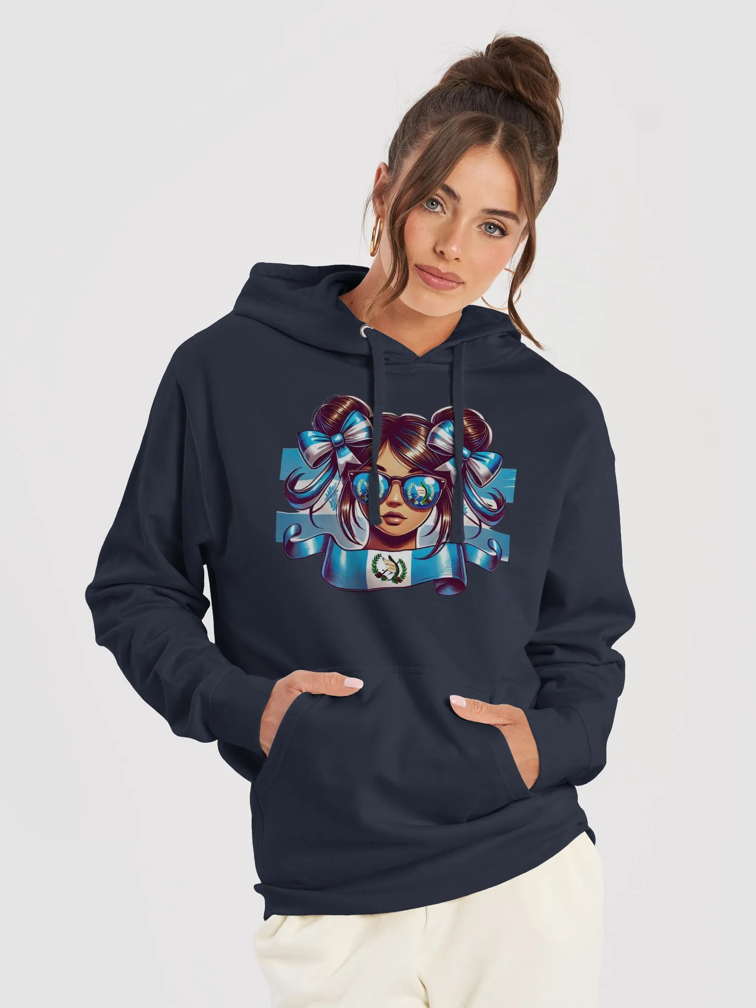 Blue and White Bows Hoodie product image (40)