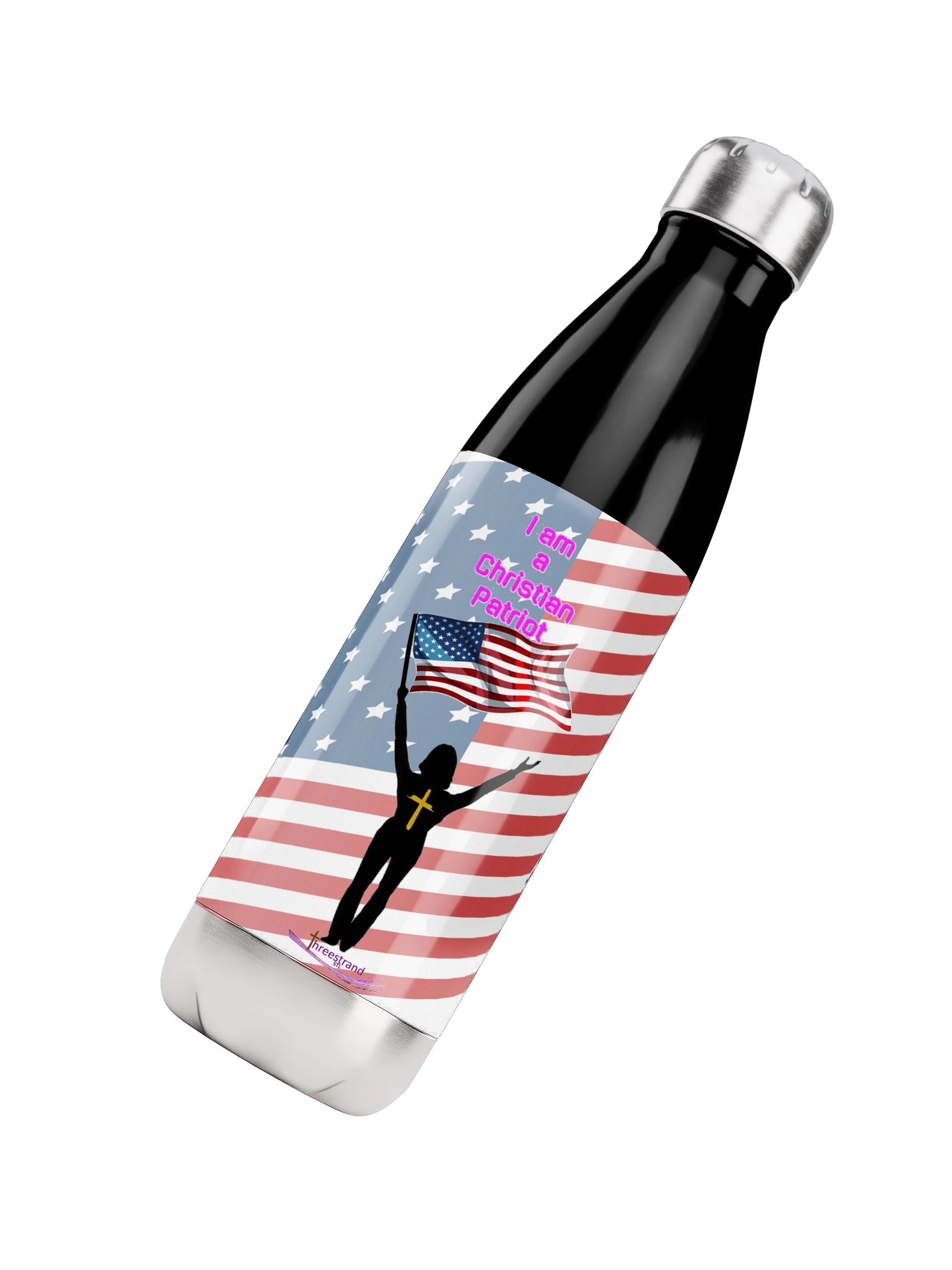 God Bless America — Female Christian Patriot 17 oz Bottle product image (4)