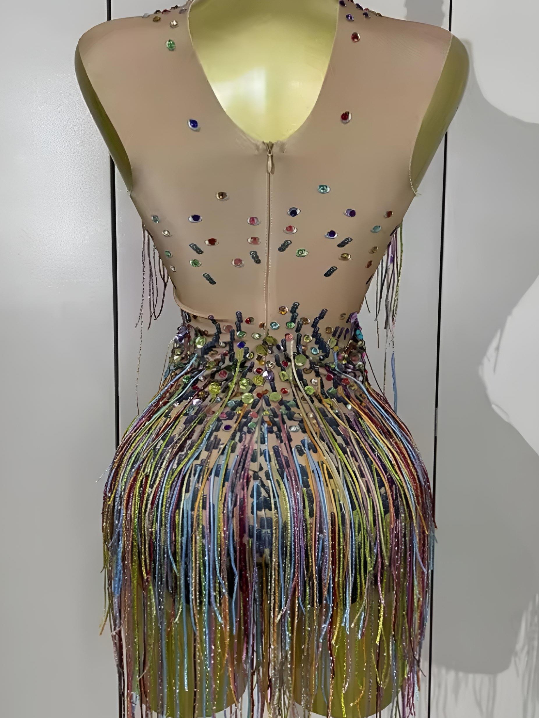 Rainbow Sequin & Glitter Tassel festival Bodysuit product image (4)