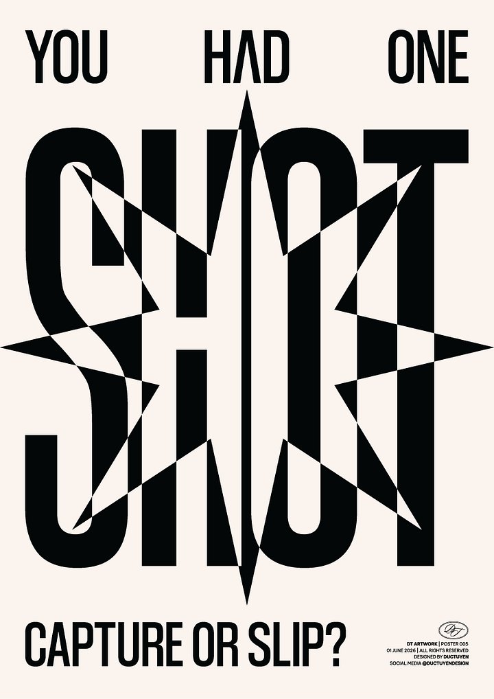 "ONE SHOT" Typography Print Poster (Unframe) product image (1)