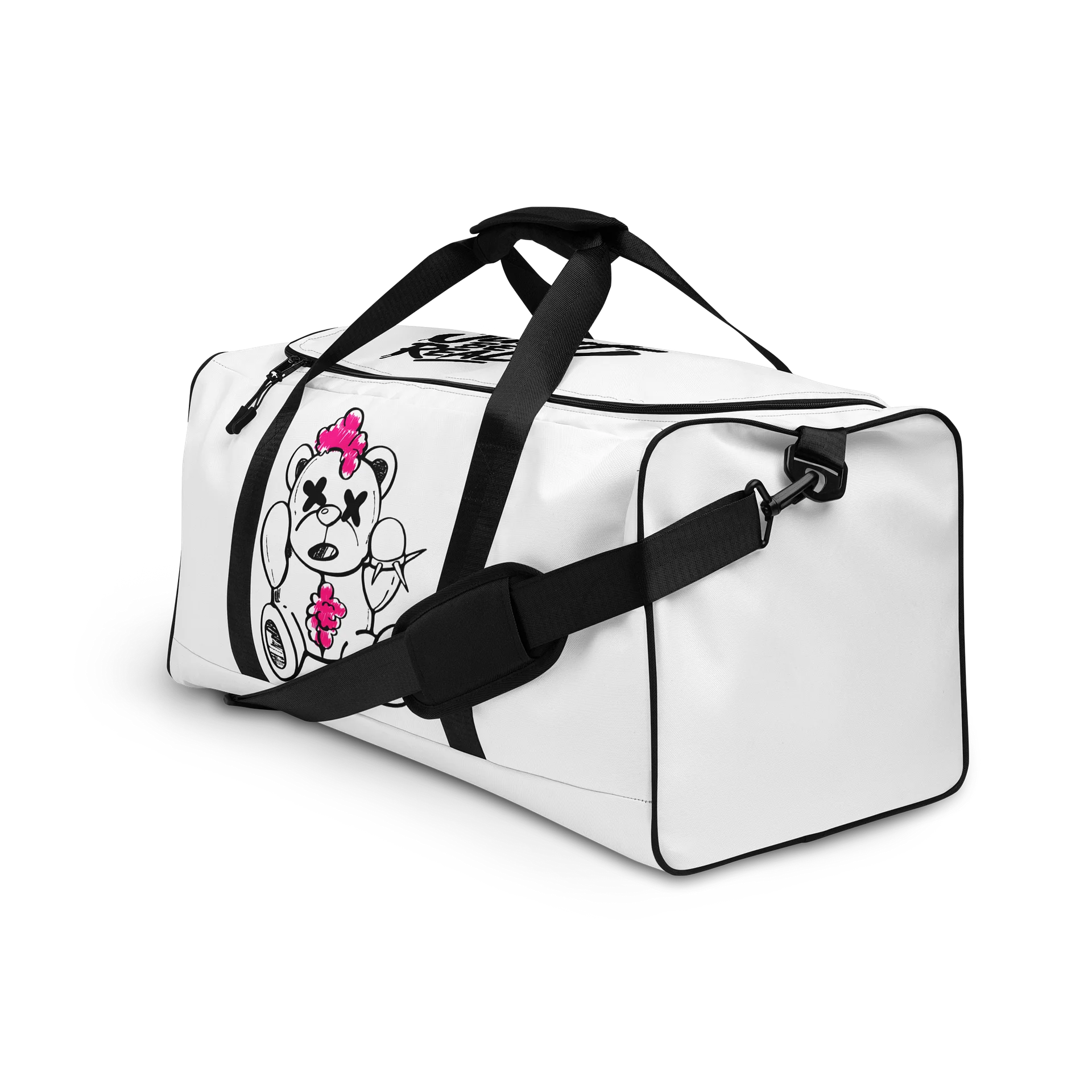 Dead Teddy Duffle Bag – White & Black Gym Bag product image (3)