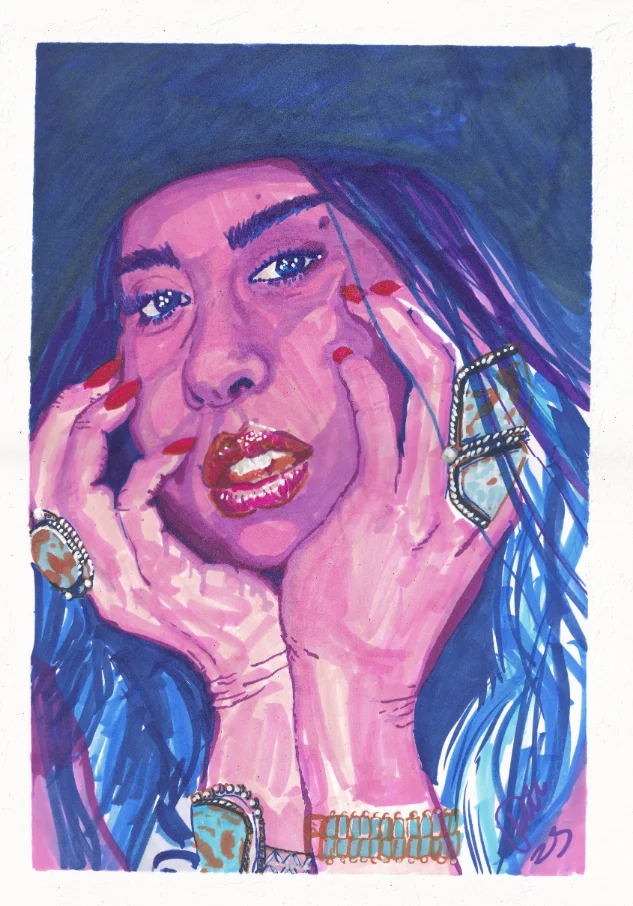 Original Art: Amber in Purple product image (1)