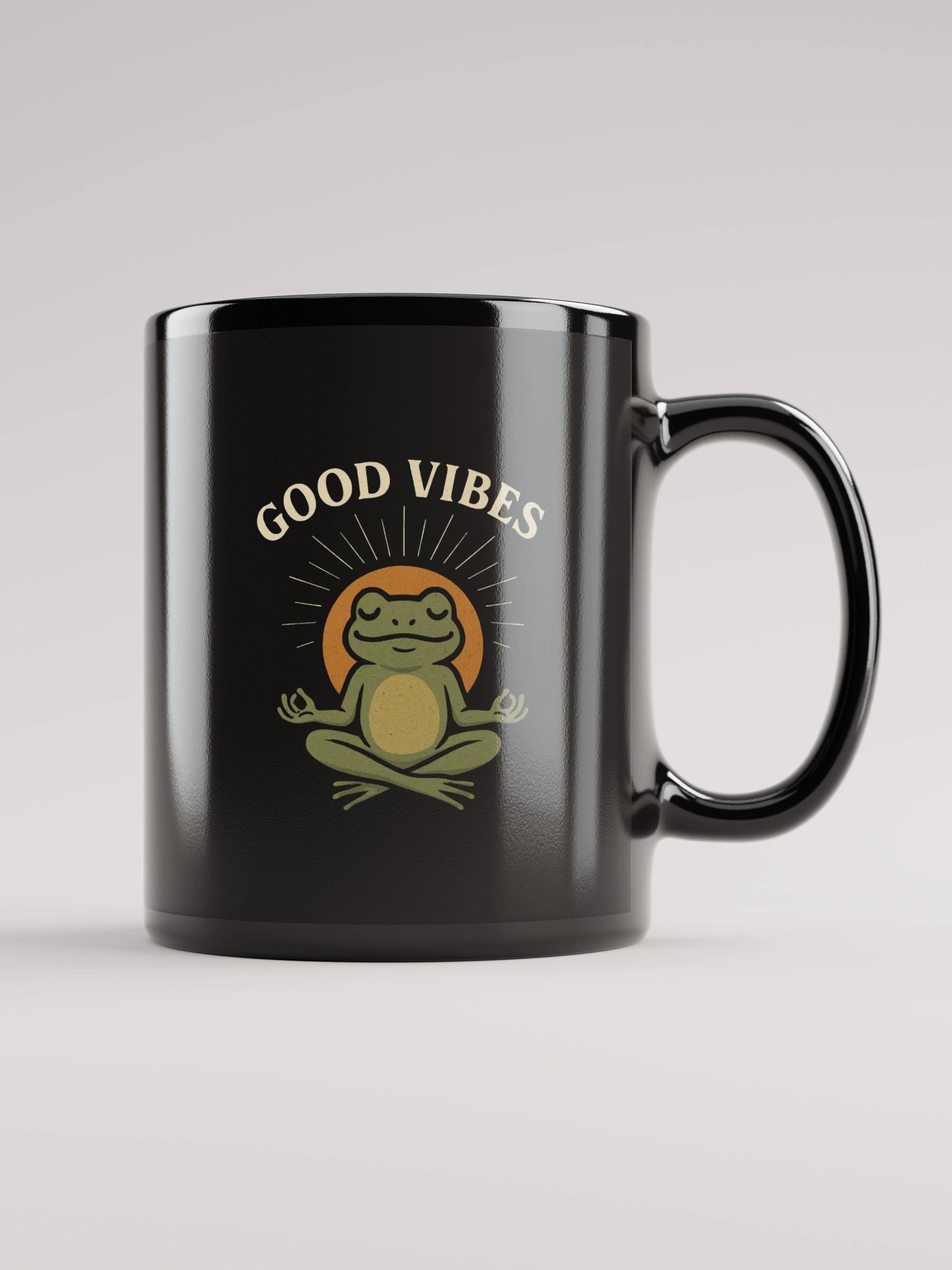 Good Vibes Black Glossy Mug product image (2)