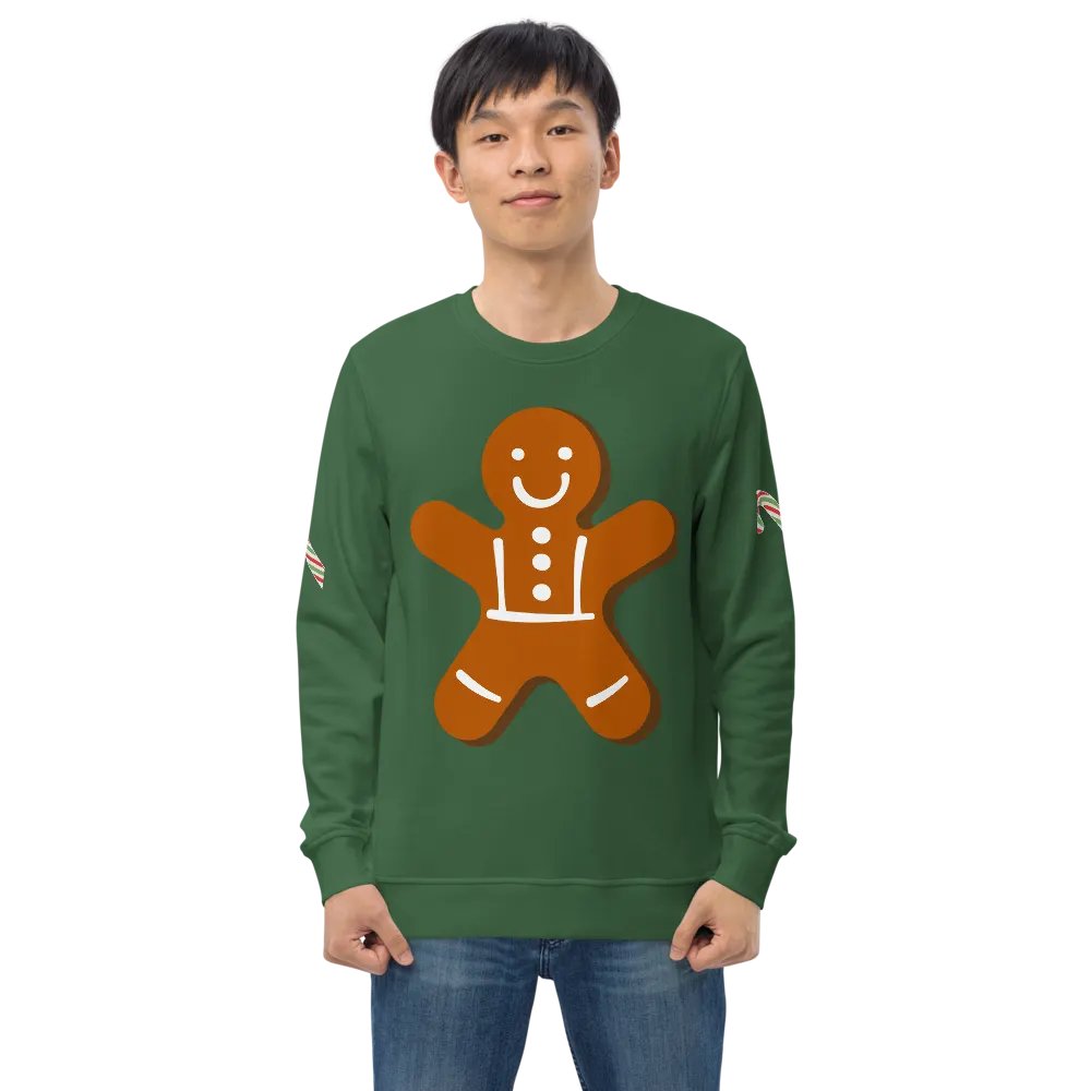 Smiley Gingerbread Man Organic Sweatshirt product image (1)