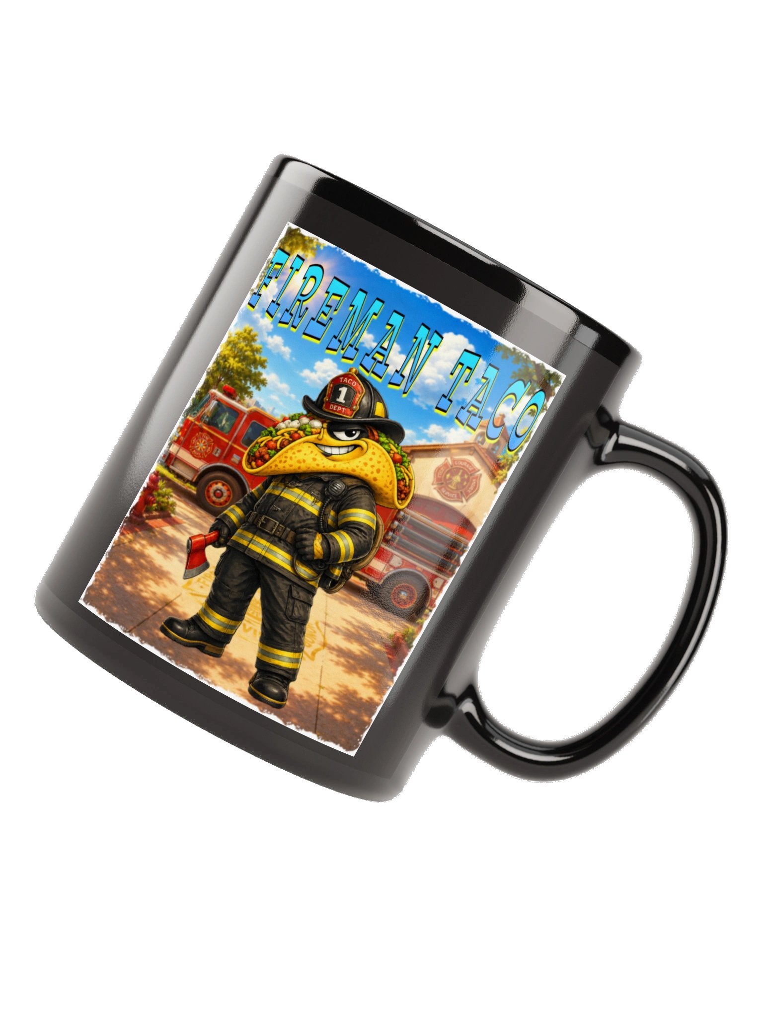 Fireman Taco Black Glossy Mug The Taco Family product image (11)