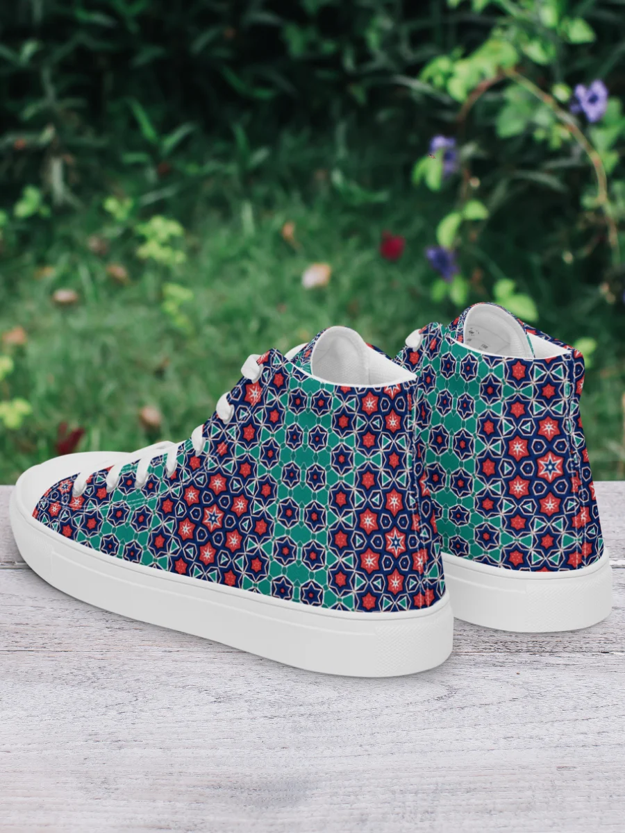 Symmetry Chic: Geometric High Top Canvas Shoes product image (3)