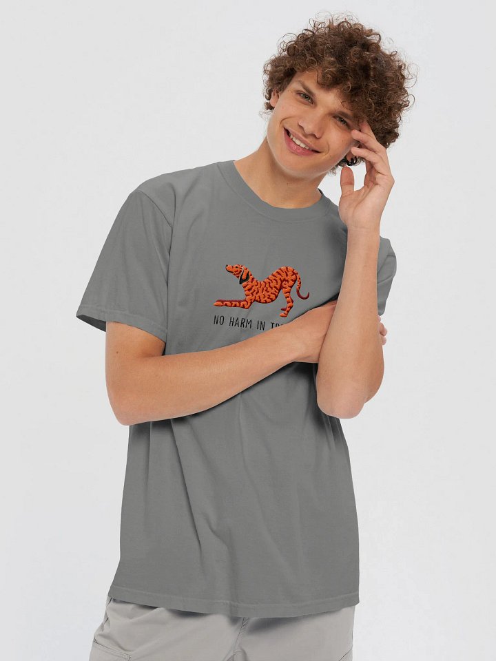 No Harm in Treeing T-Shirt(Embroidered) of a Plott Hound(Red Brindle) product image (2)
