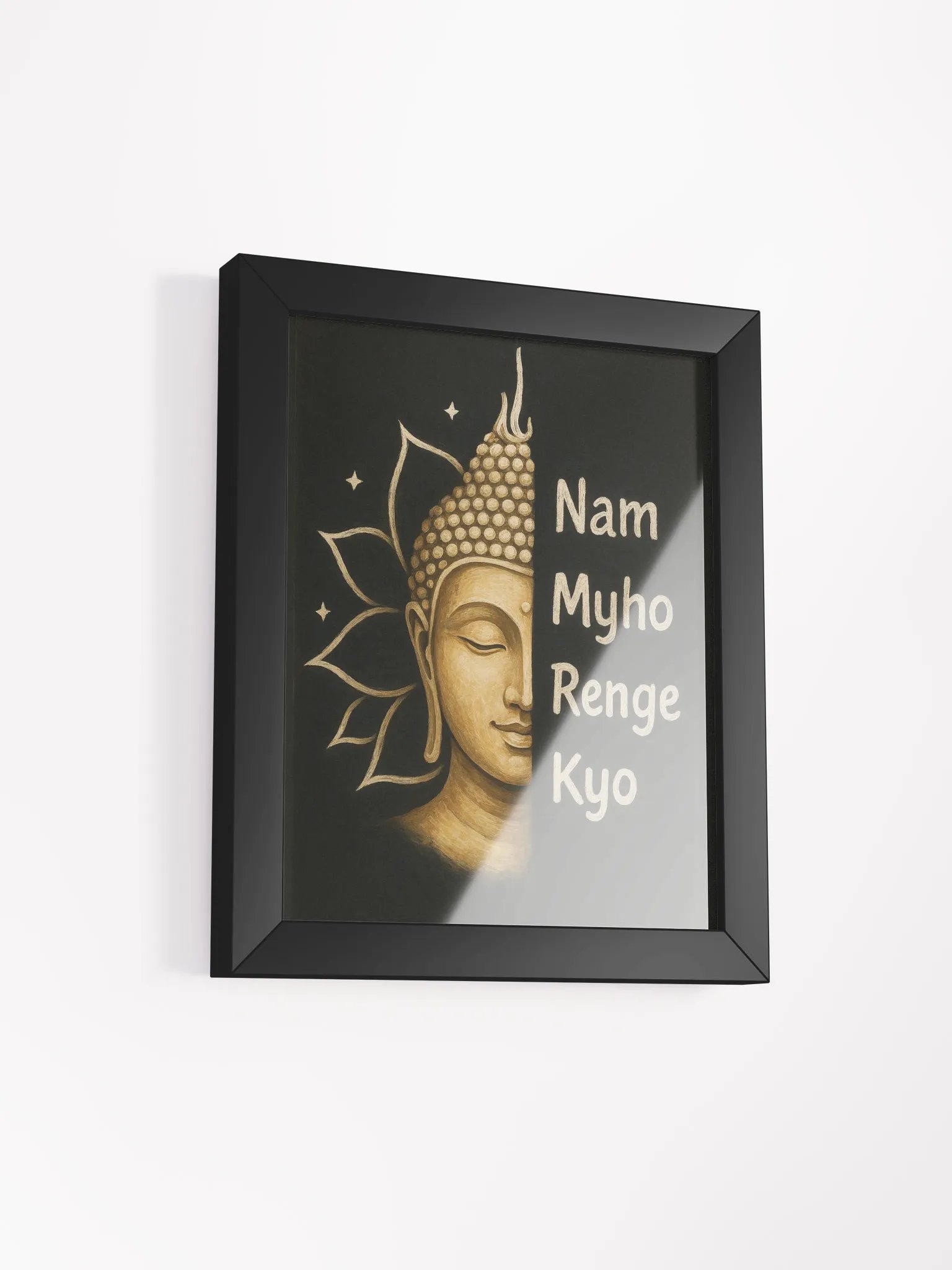 Nam Myho Renge Kyo - Buddha Lotus Art Framed Meditation Poster for Nichiren Buddhist Practitioners product image (2)