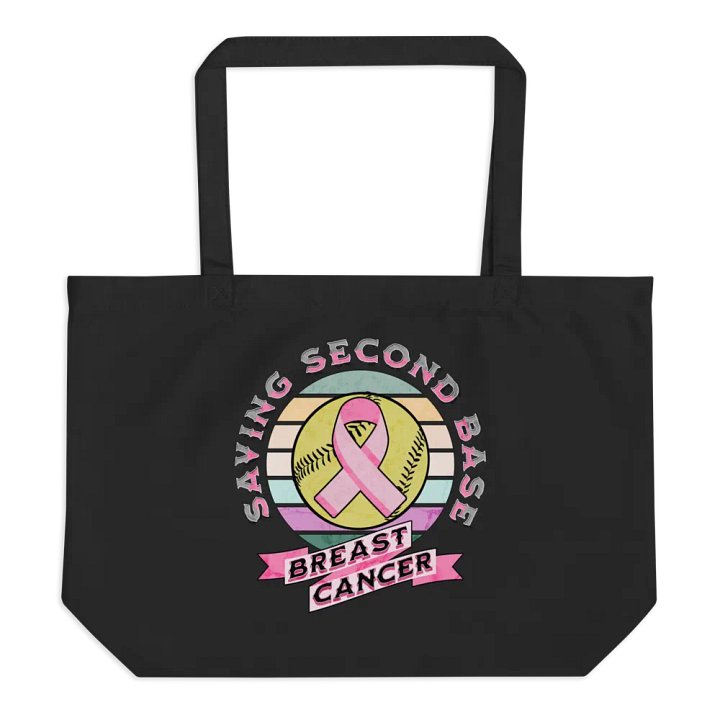 Saving Second Base Breast Cancer Softball Awareness Tote product image (1)